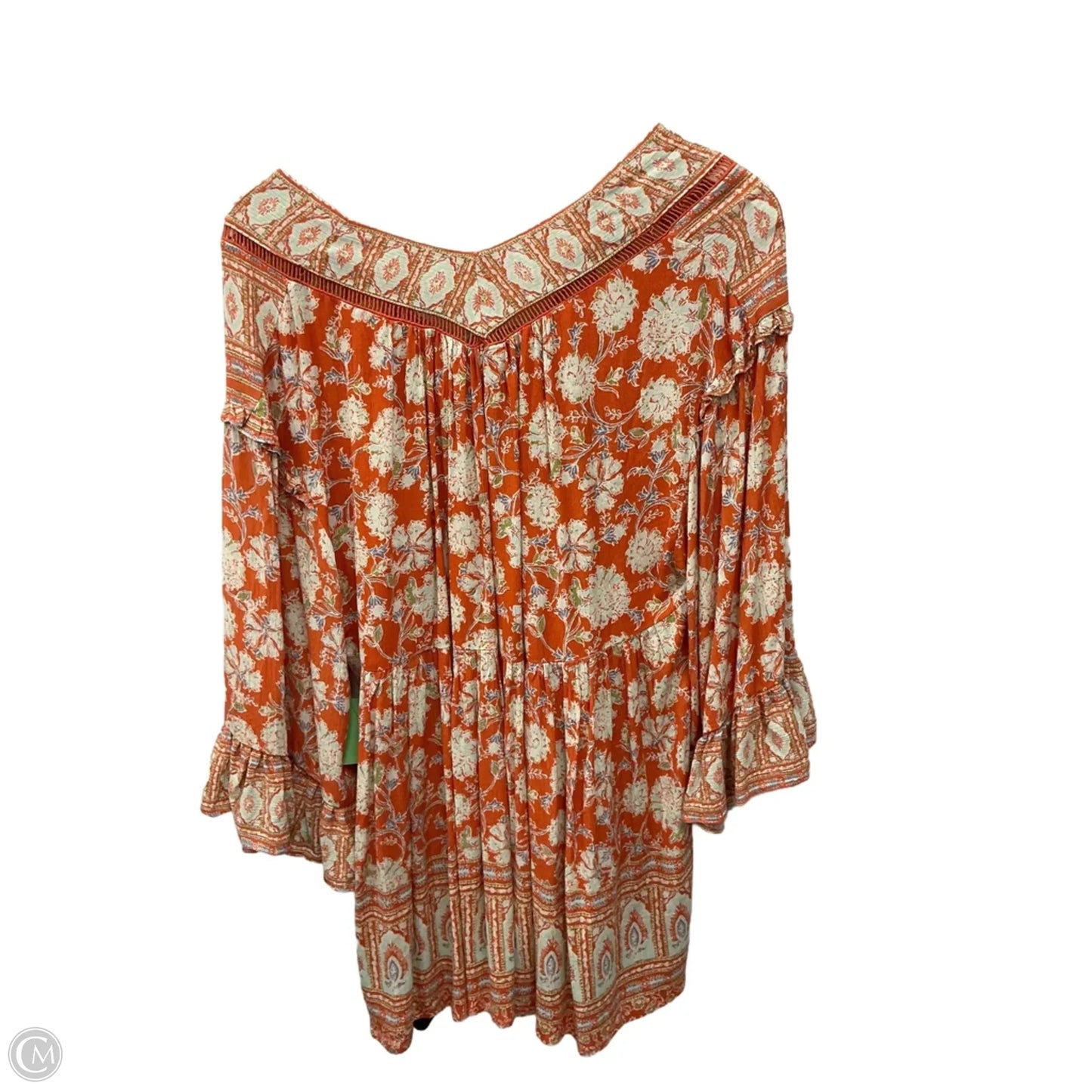 Top 3/4 Sleeve By Free People In Orange, Size: Xs