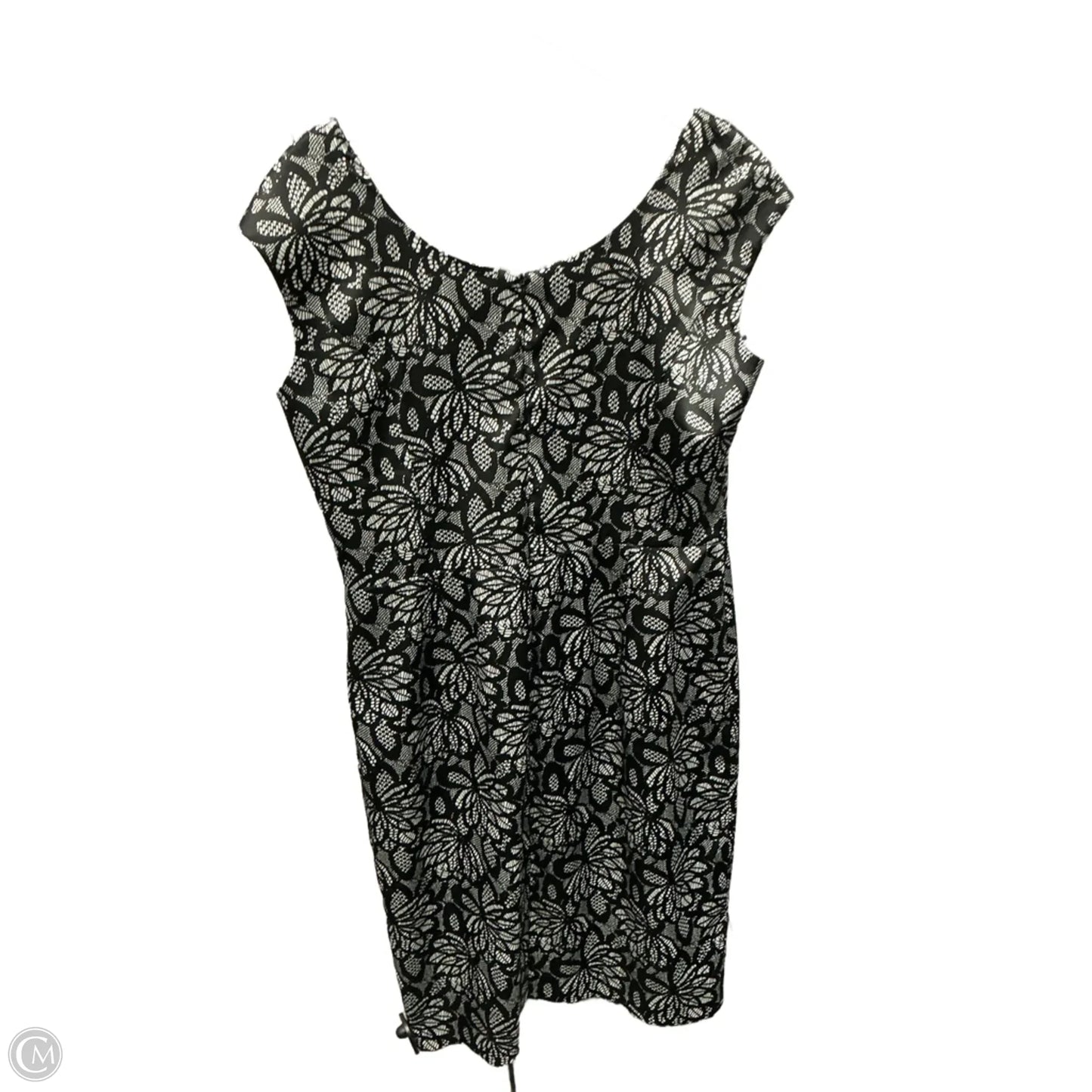 Dress Casual Midi By Joseph Ribkoff In Black & White, Size: L