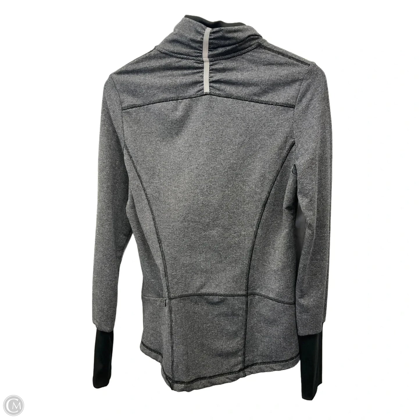 Athletic Top Long Sleeve Collar By Mondetta In Grey, Size: M