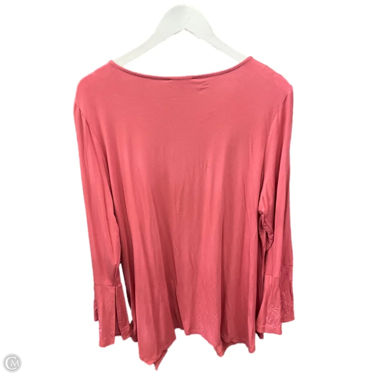 Top Long Sleeve By Adrianna Papell In Pink, Size: 2x