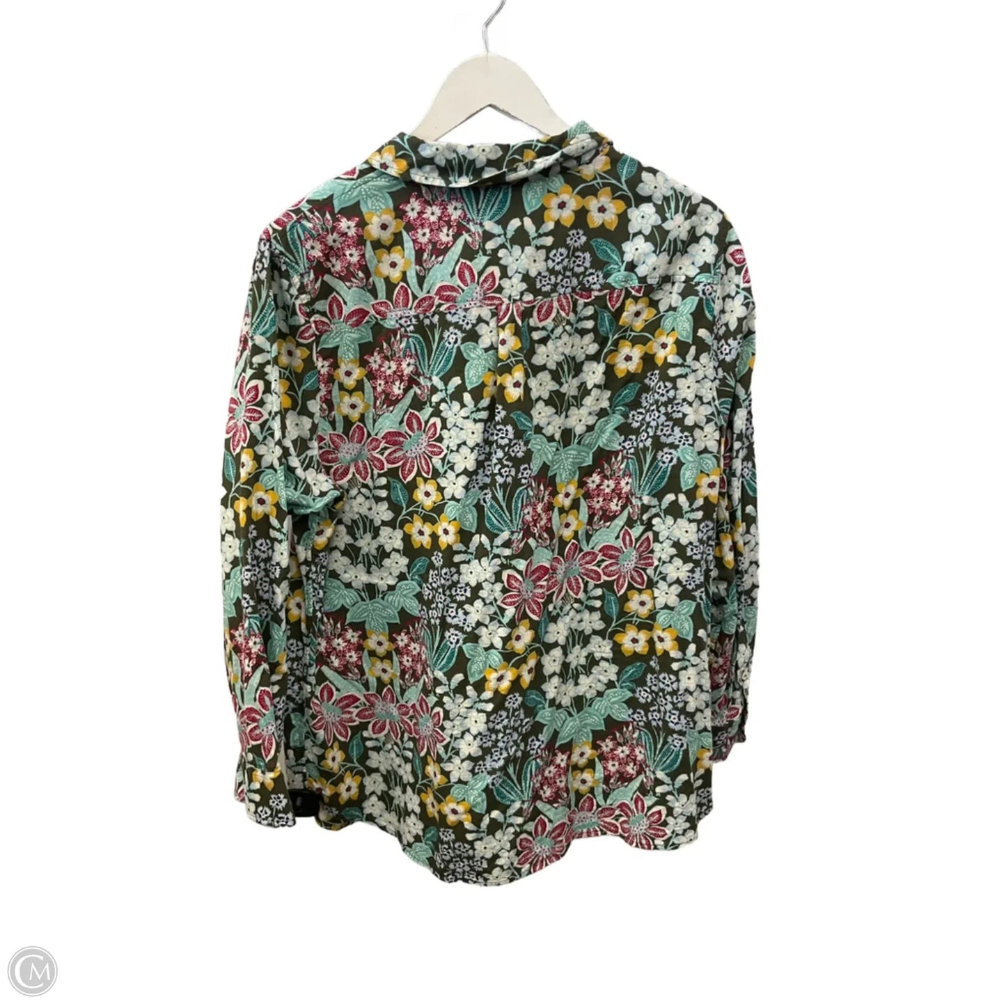 Top Long Sleeve By Talbots In Green, Size: 1x