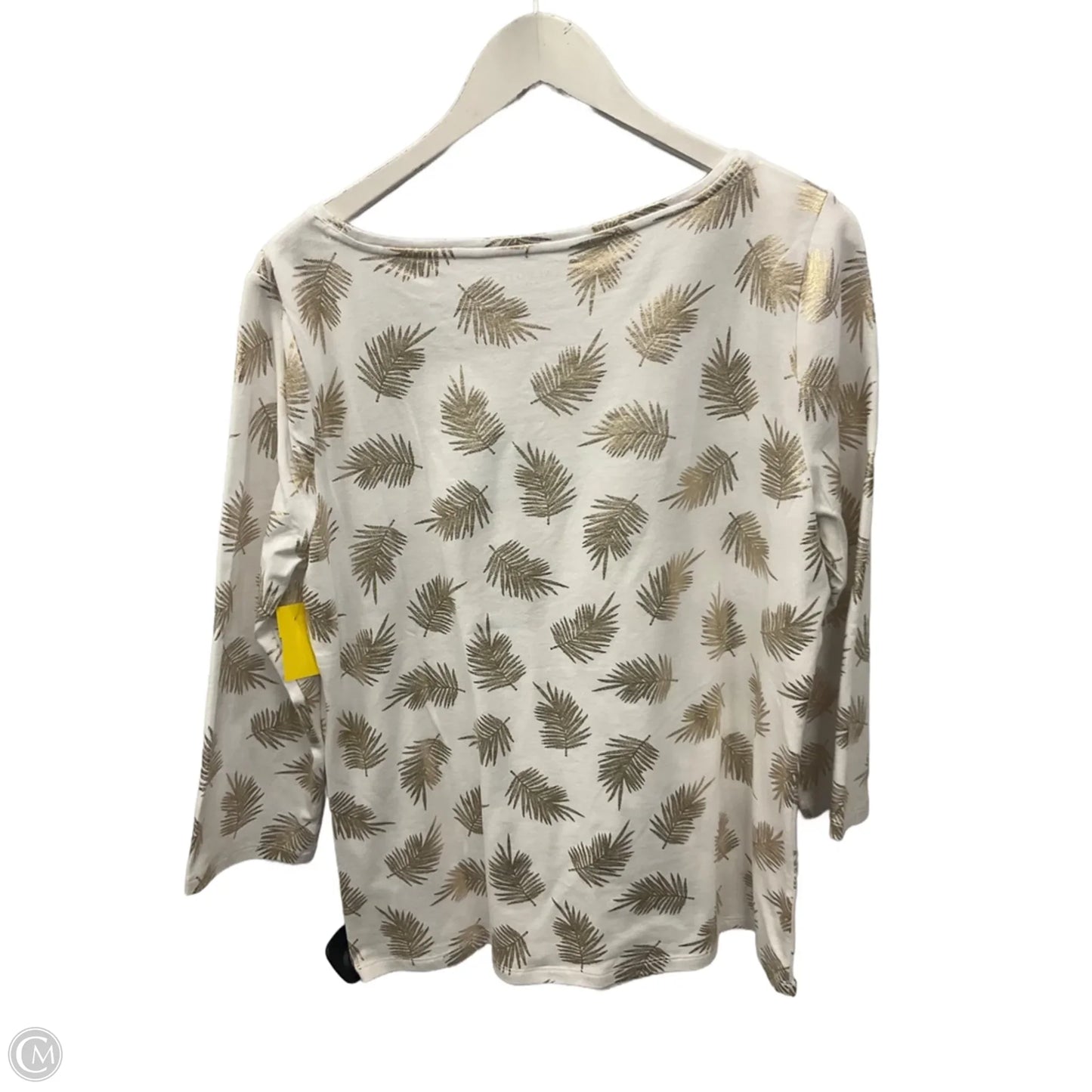 Top 3/4 Sleeve By Talbots In White, Size: L