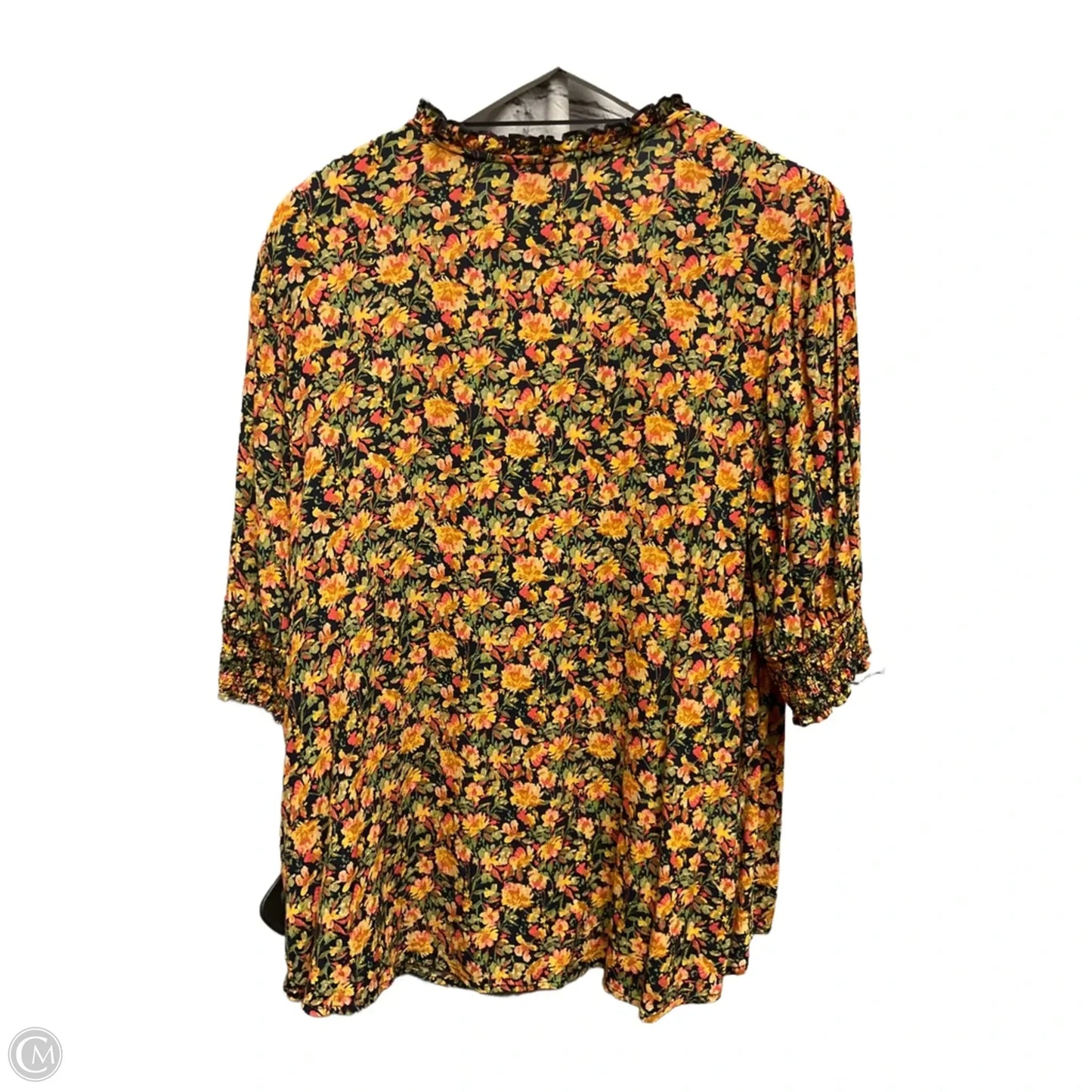 Top Short Sleeve By Terra & Sky In Floral Print, Size: 1x