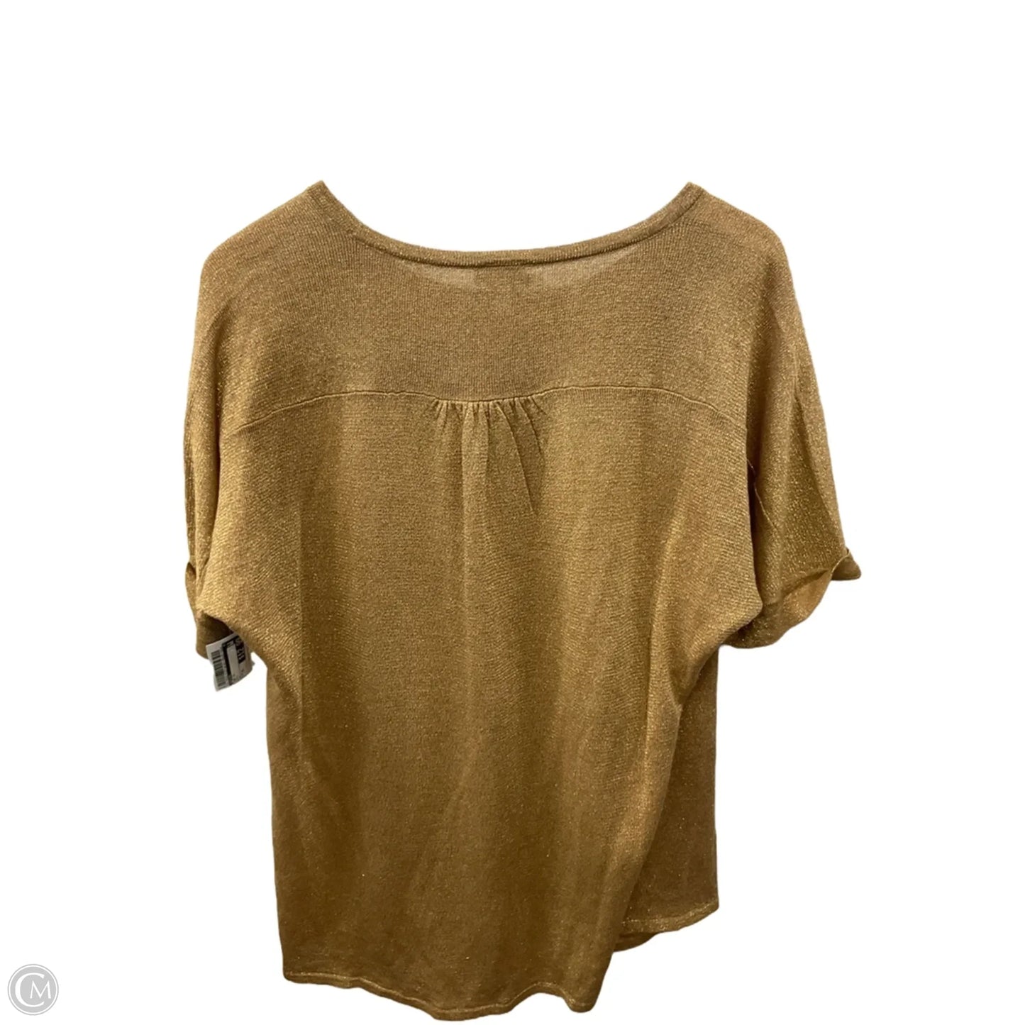Top Short Sleeve By Chicos In Gold, Size: Xl