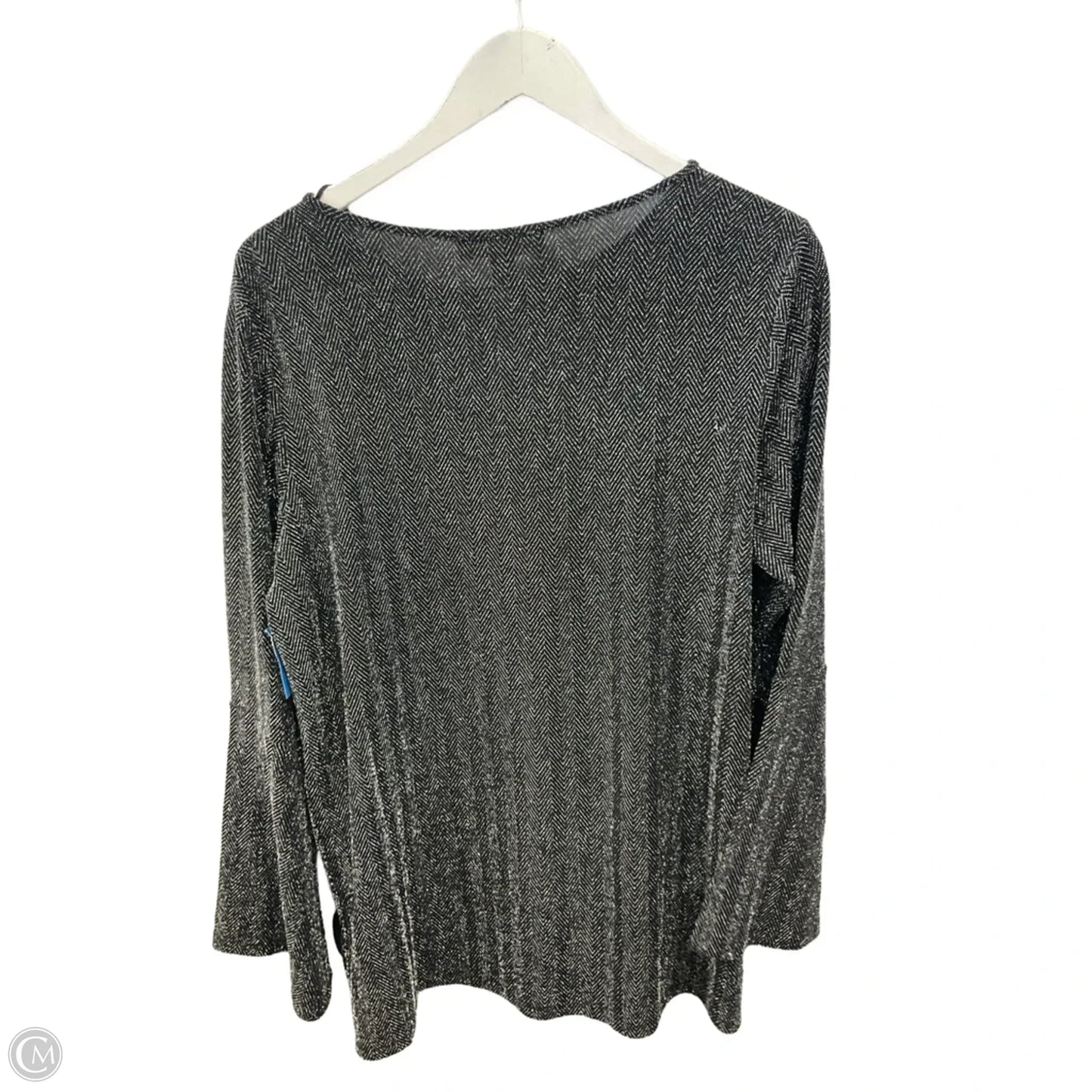 Top Long Sleeve By Michael By Michael Kors In Black & Silver, Size: Xl