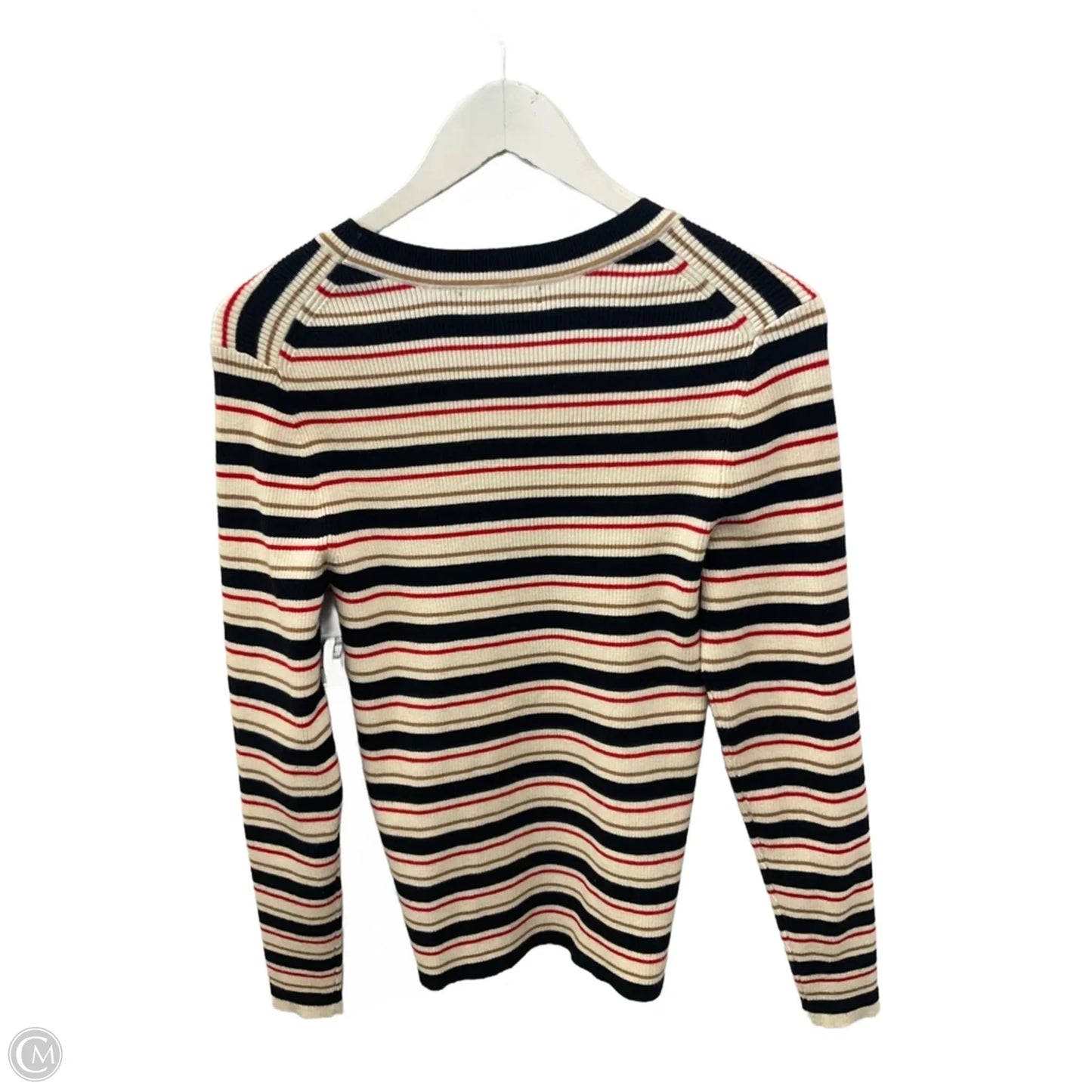 Top Long Sleeve By Banana Republic In Striped Pattern, Size: L