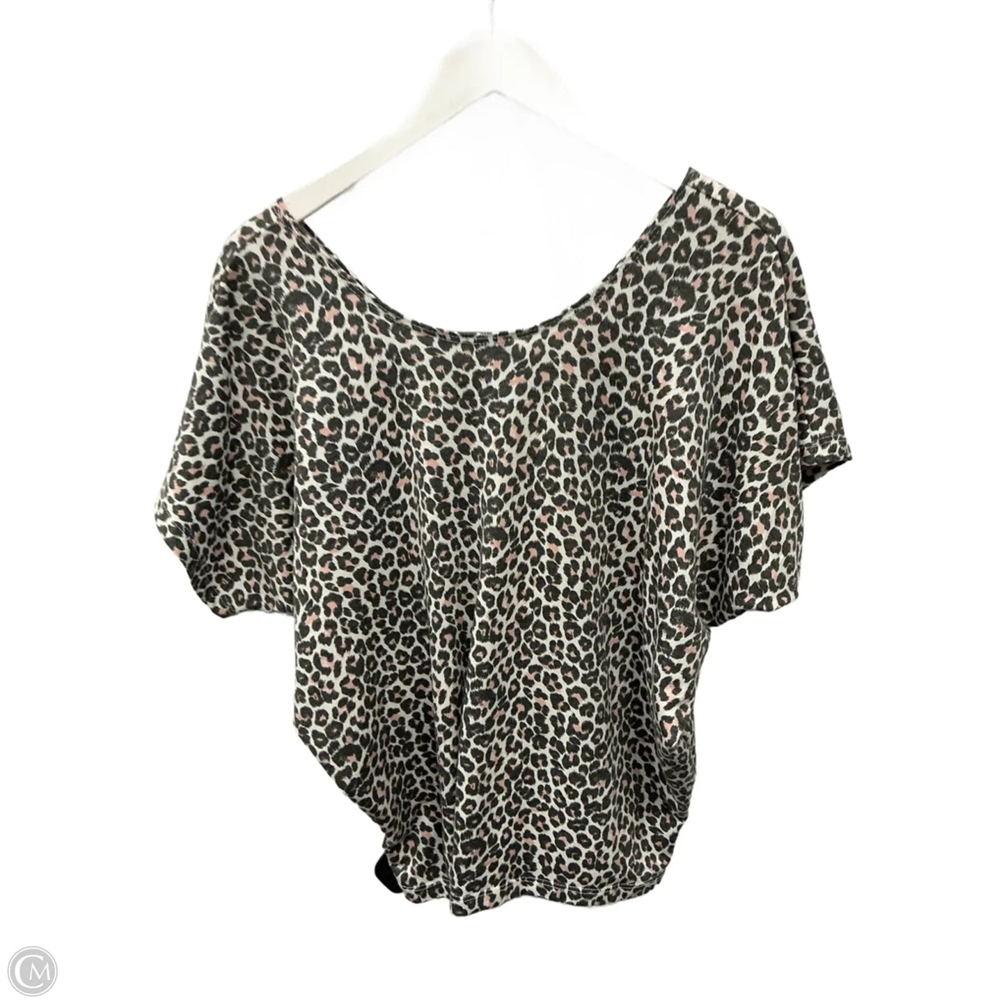 Top Short Sleeve By Kim & Cami In Animal Print, Size: M