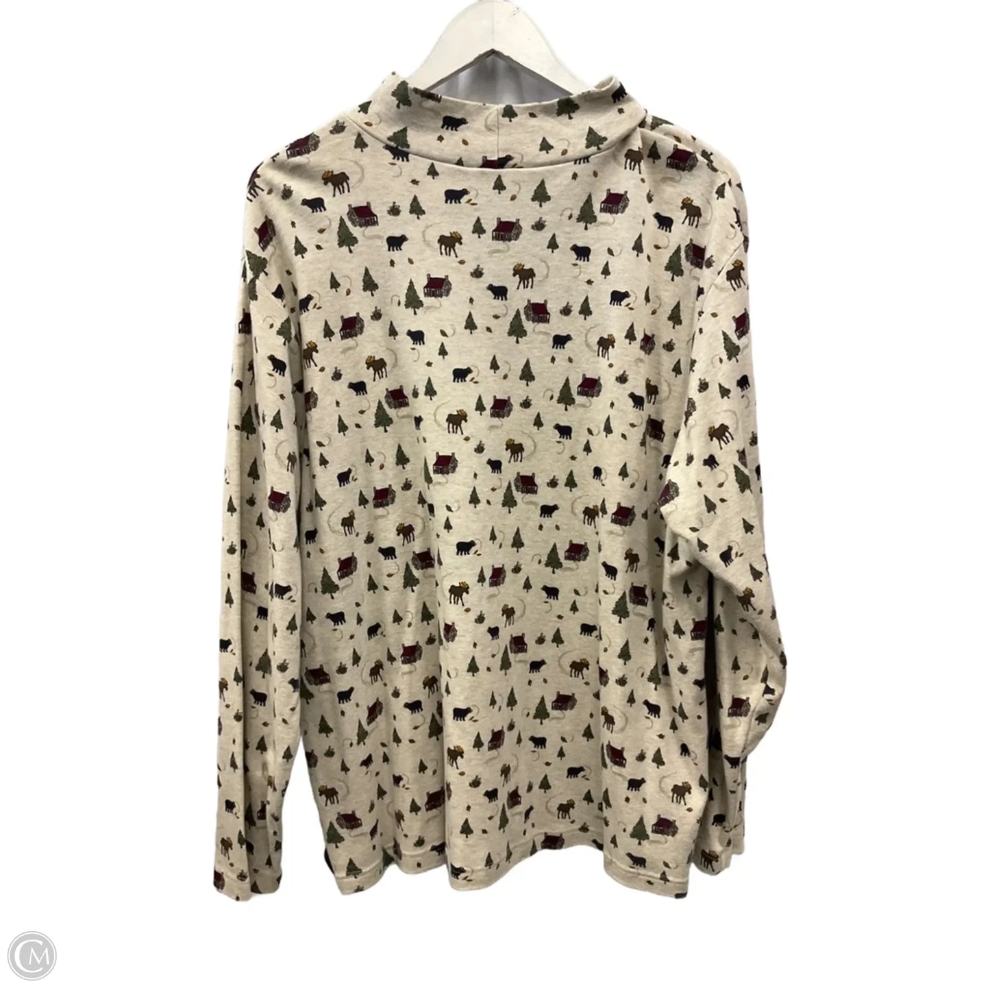 Top Long Sleeve By Croft And Barrow In Beige, Size: 3x