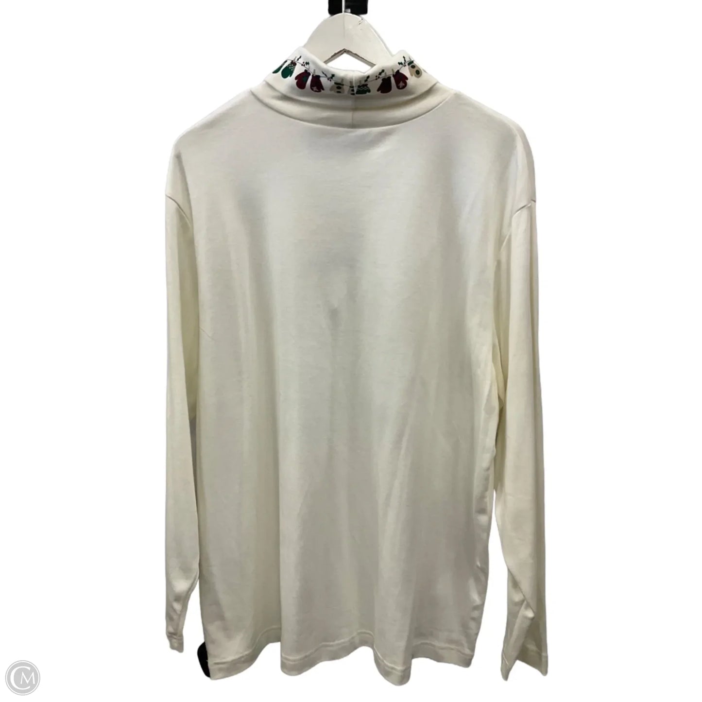 Top Long Sleeve By Croft And Barrow In White, Size: 3x