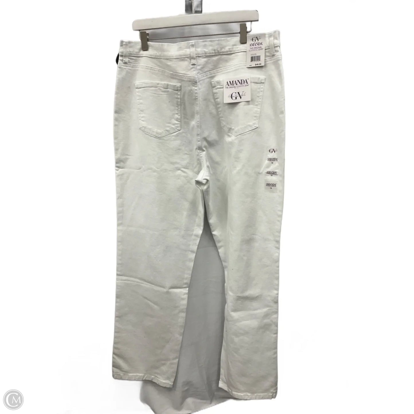 Jeans Straight By Gloria Vanderbilt In White, Size: 18