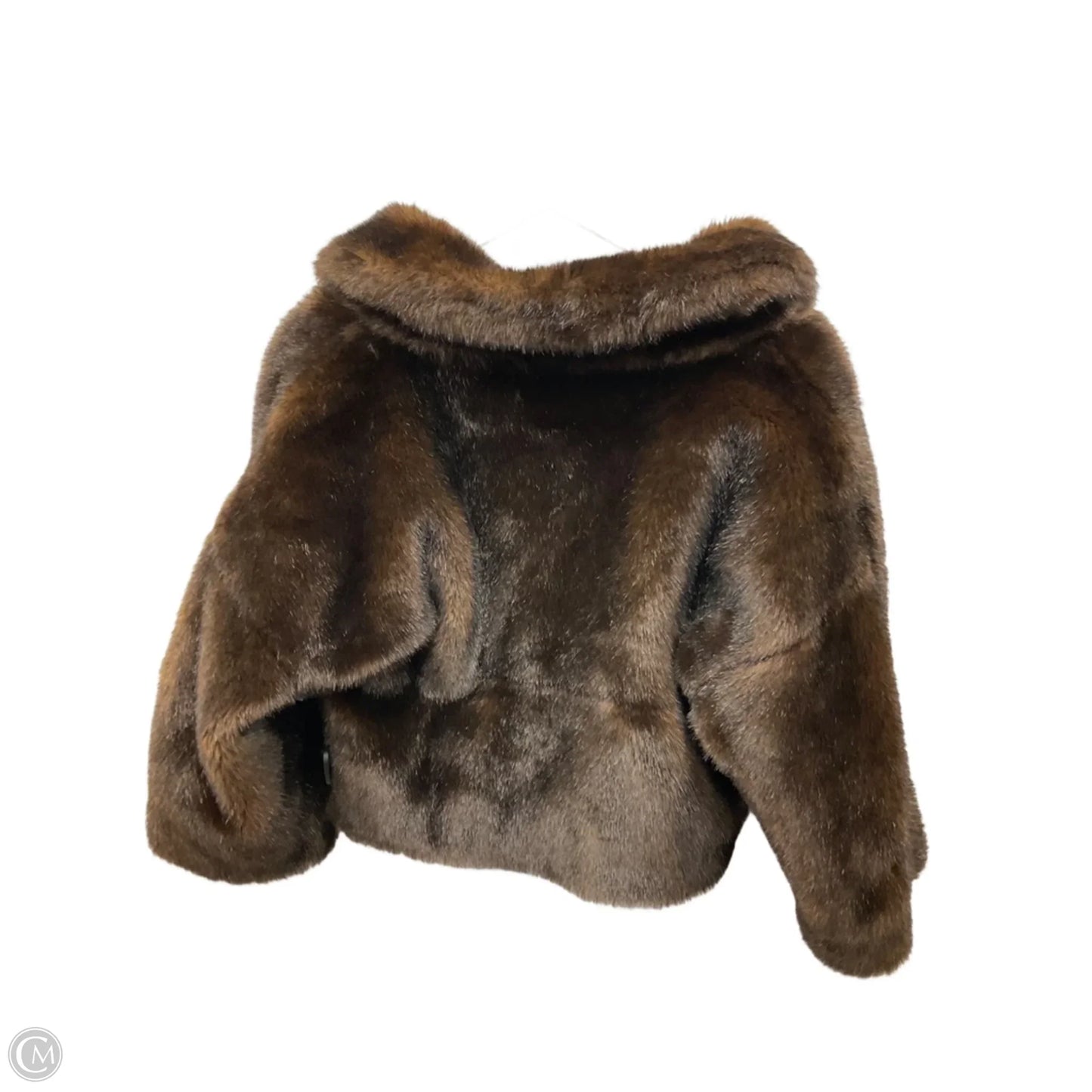 Jacket Faux Fur & Sherpa By Style And Company In Brown, Size: M