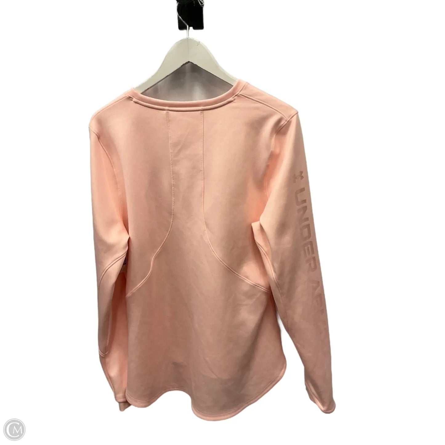 Athletic Top Long Sleeve Crewneck By Under Armour In Peach, Size: Xl