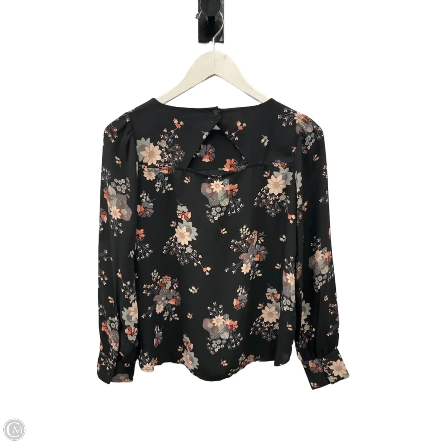 Top Long Sleeve By Loft In Black & Grey, Size: Xs