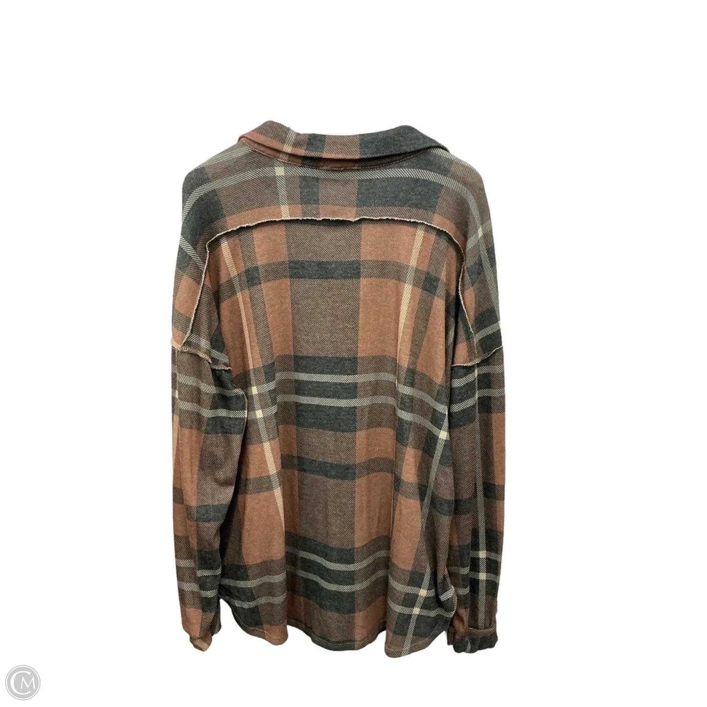 Top Long Sleeve By Heimish Usa In Grey & Tan, Size: 3x