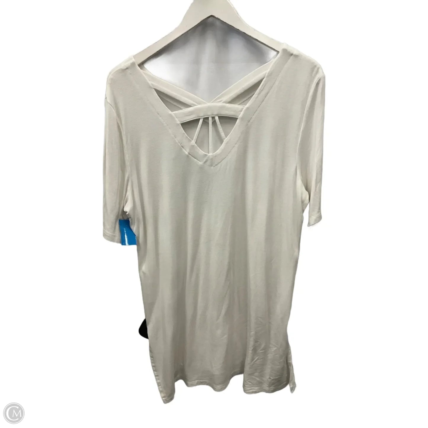 Top Short Sleeve By Zenergy By Chicos In White, Size: L