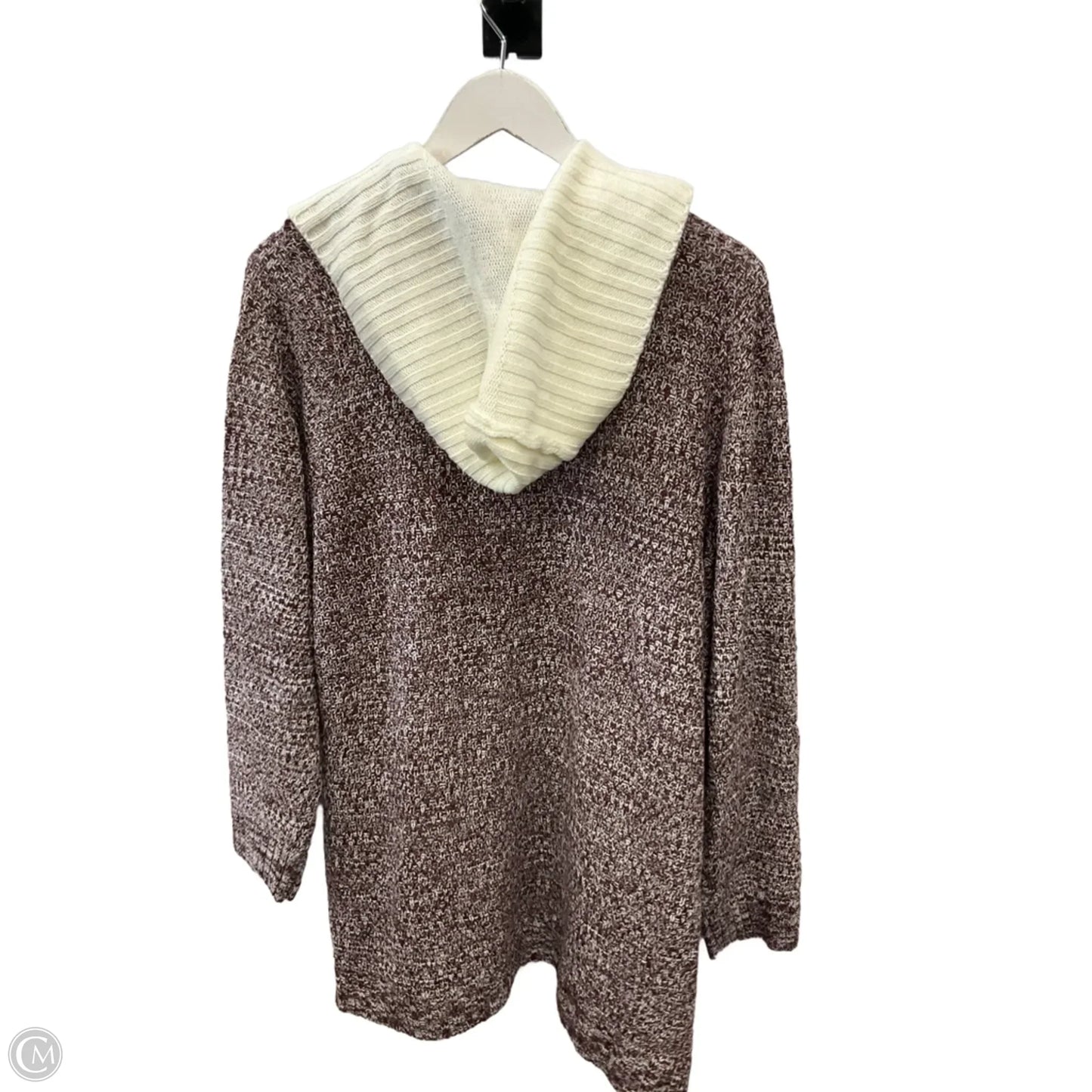 Sweater Cardigan By Absolutely Famous In Maroon, Size: 2x