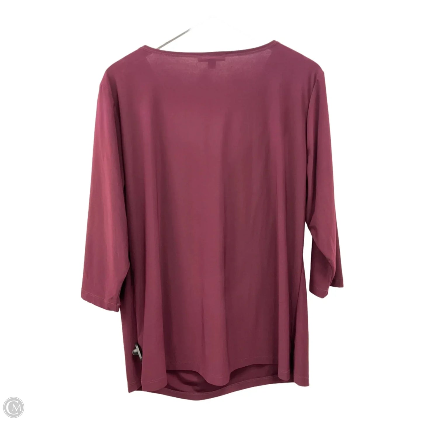 Top Short Sleeve By Roz And Ali In Maroon, Size: 2x