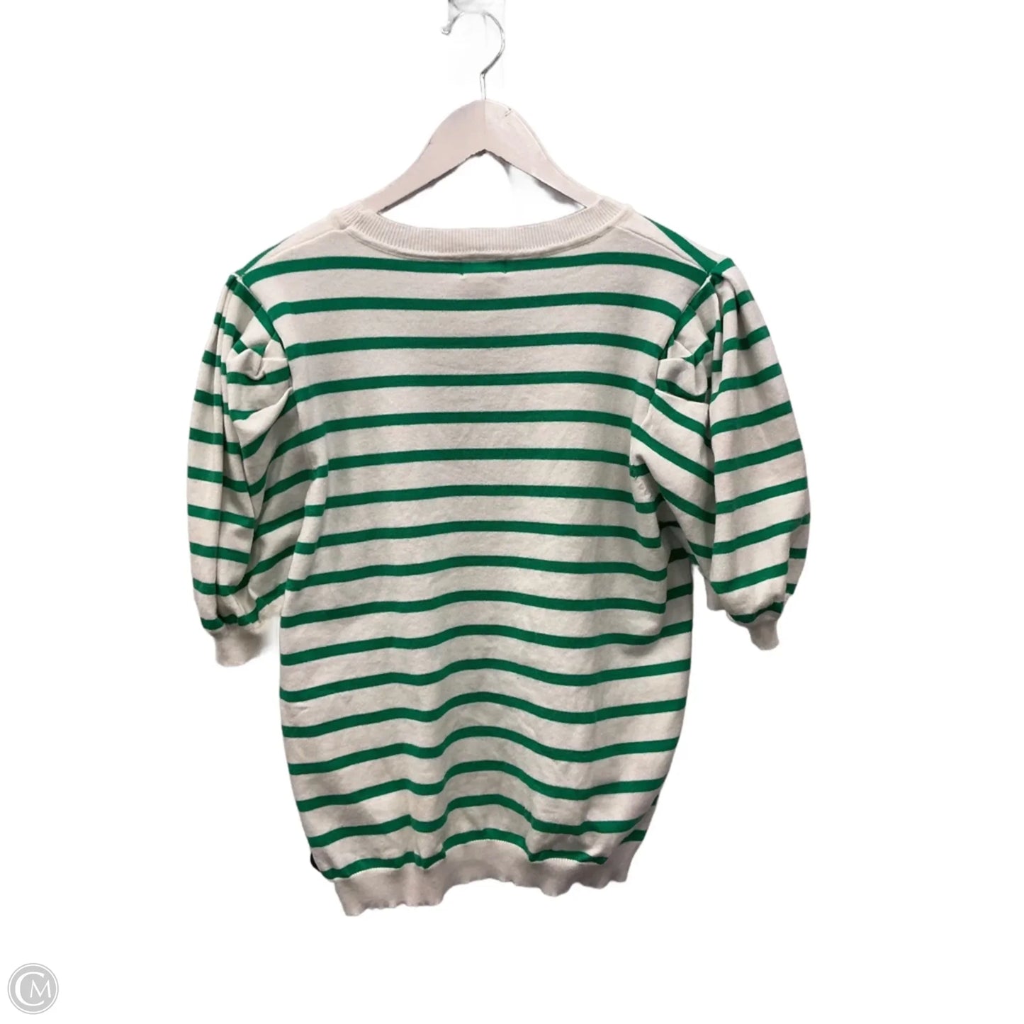 Top Short Sleeve By La Miel In Green & White, Size: L