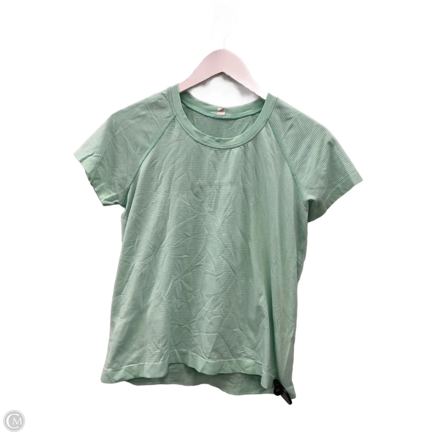 Athletic Top Short Sleeve By Lululemon In Green, Size: M
