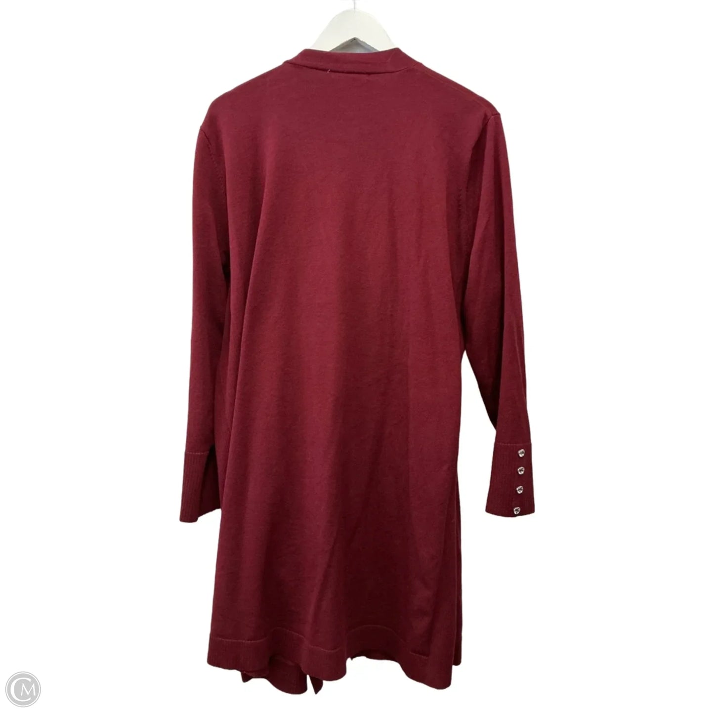 Sweater Cardigan By Clothes Mentor In Red, Size: 2x