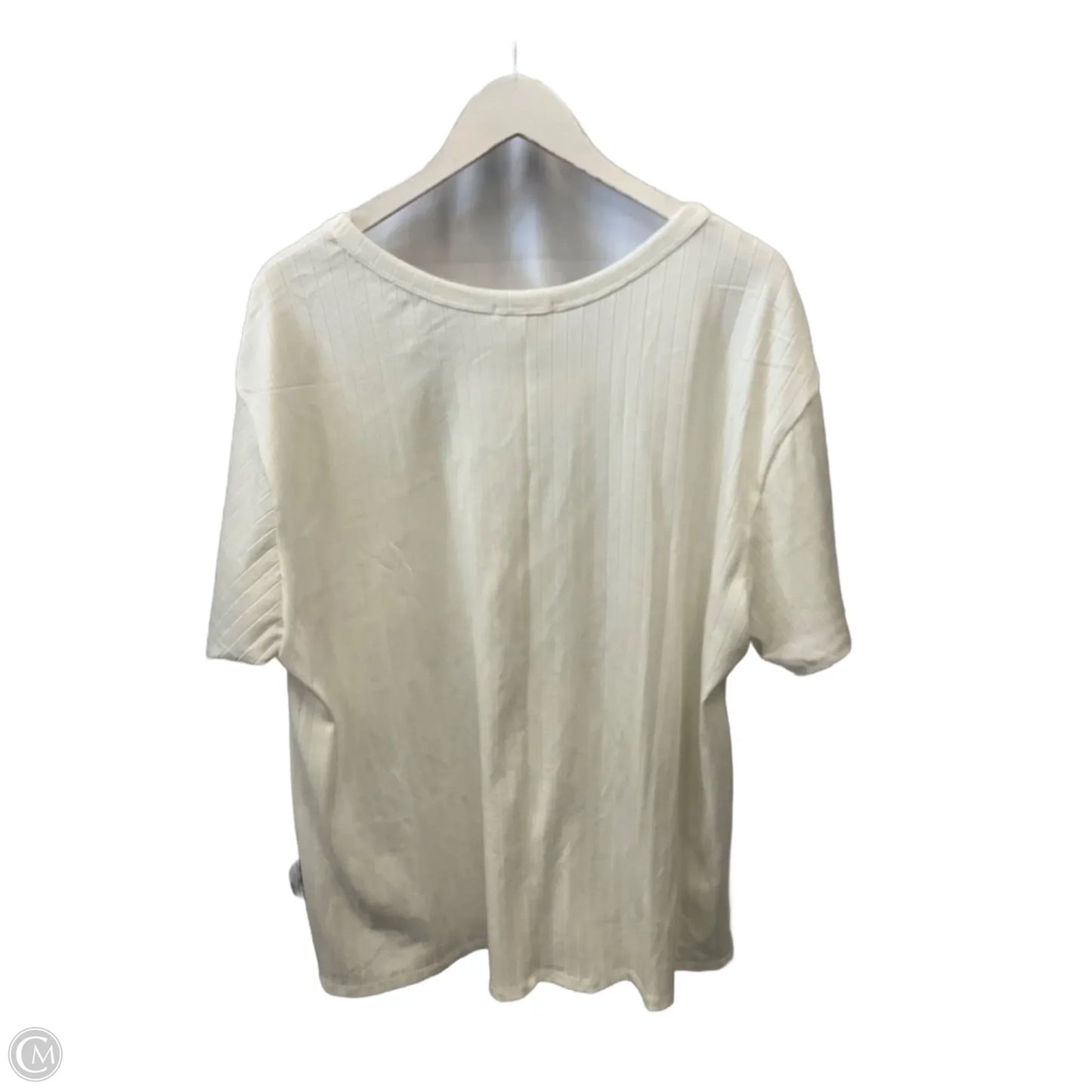 Top Short Sleeve By Andree By Unit In White, Size: 1x