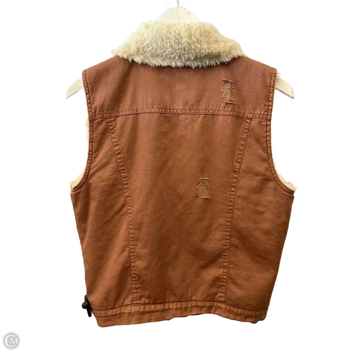 Vest Faux Fur & Sherpa By Gilded Intent In Orange, Size: M
