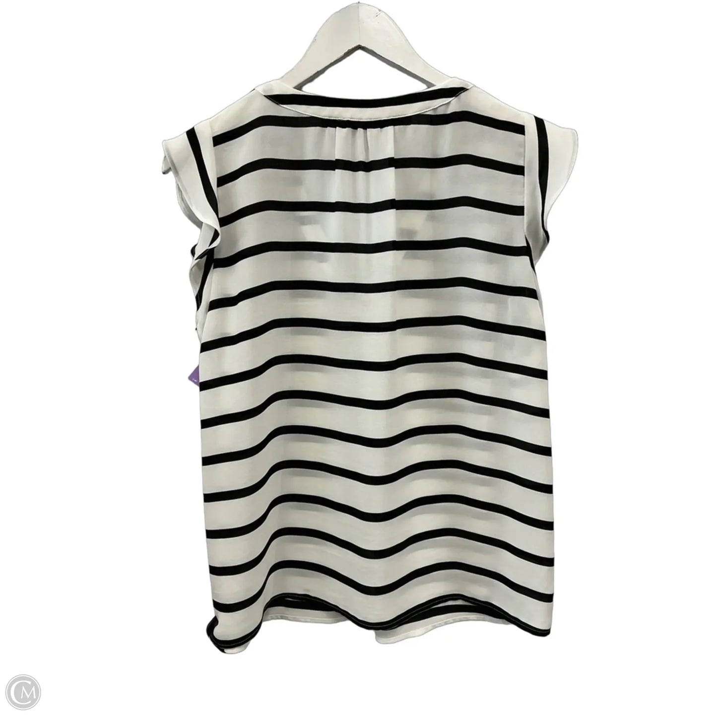 Top Sleeveless By Loft In Black & White, Size: M