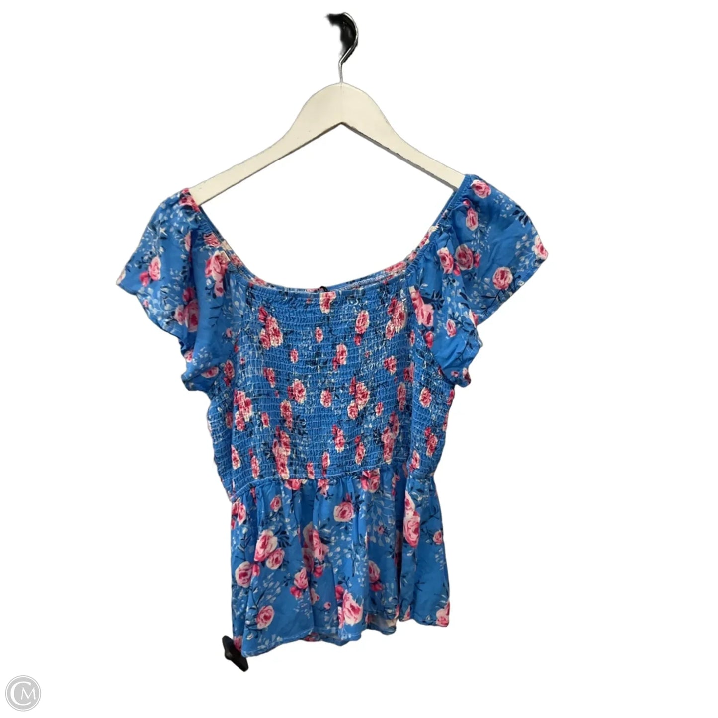 Top Short Sleeve By Andree By Unit In Blue, Size: S