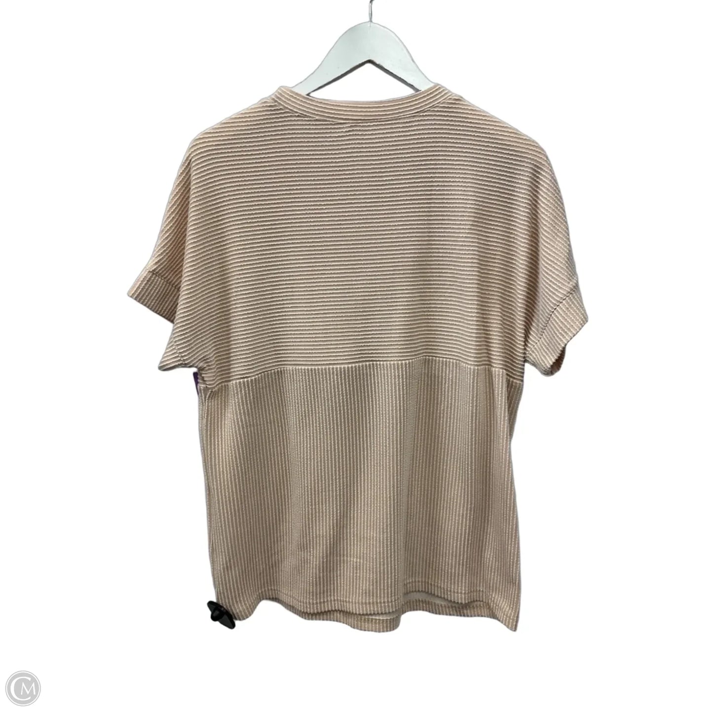 Top Short Sleeve By Cme In Beige, Size: M