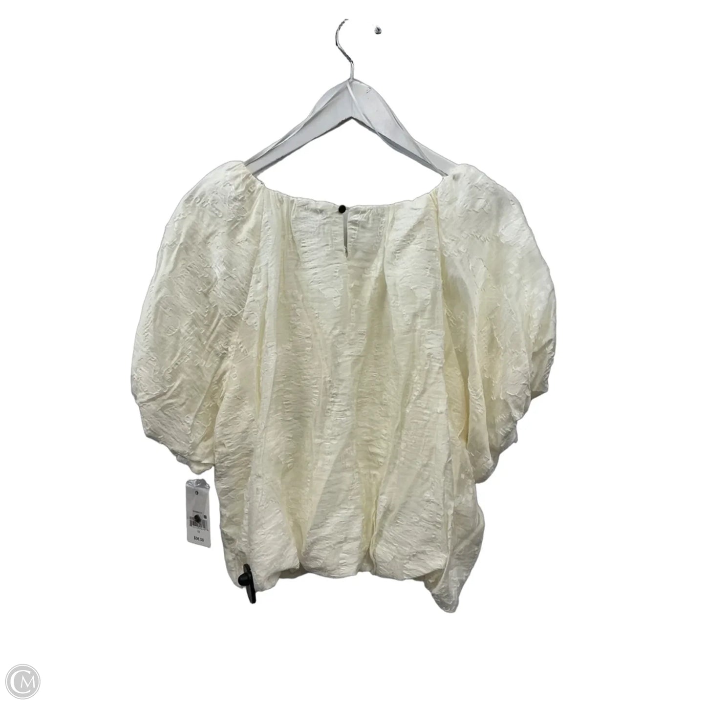 Top Short Sleeve By Ophelia Roe In Cream, Size: 1x
