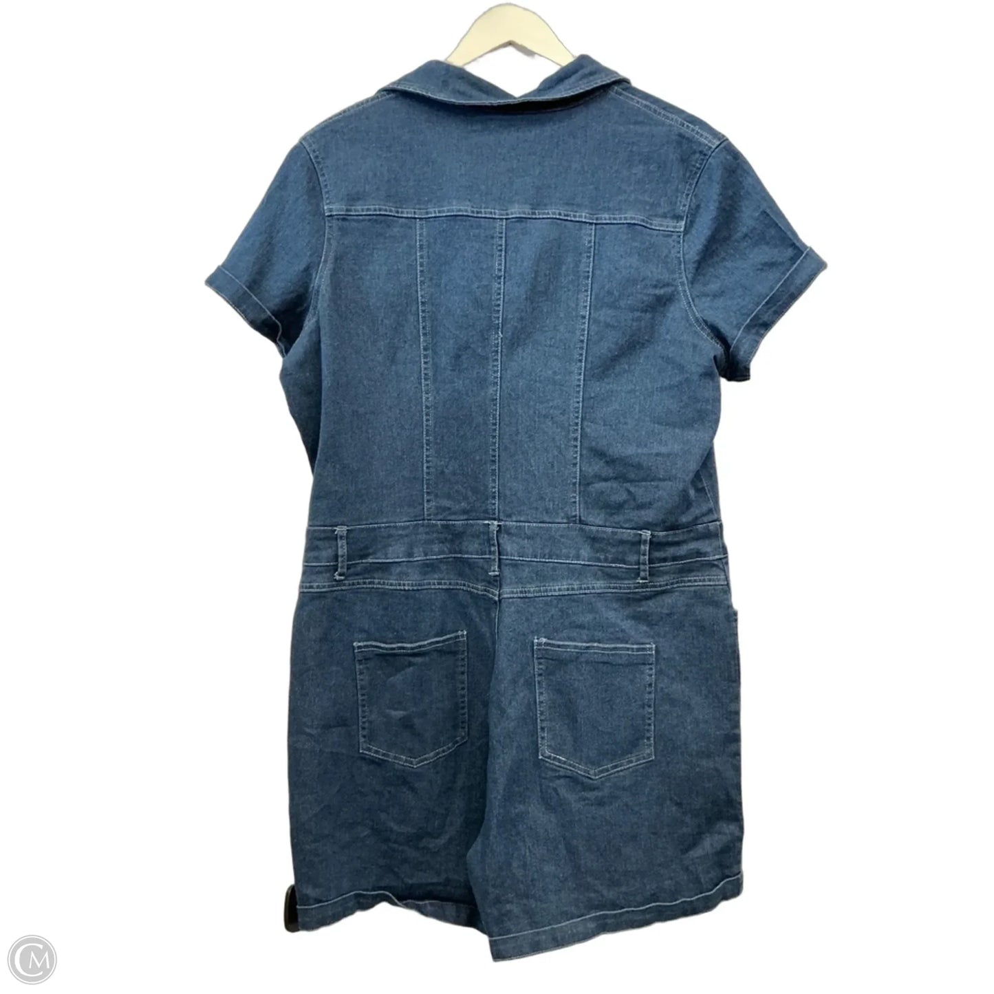 Romper By Cme In Blue Denim, Size: Xl