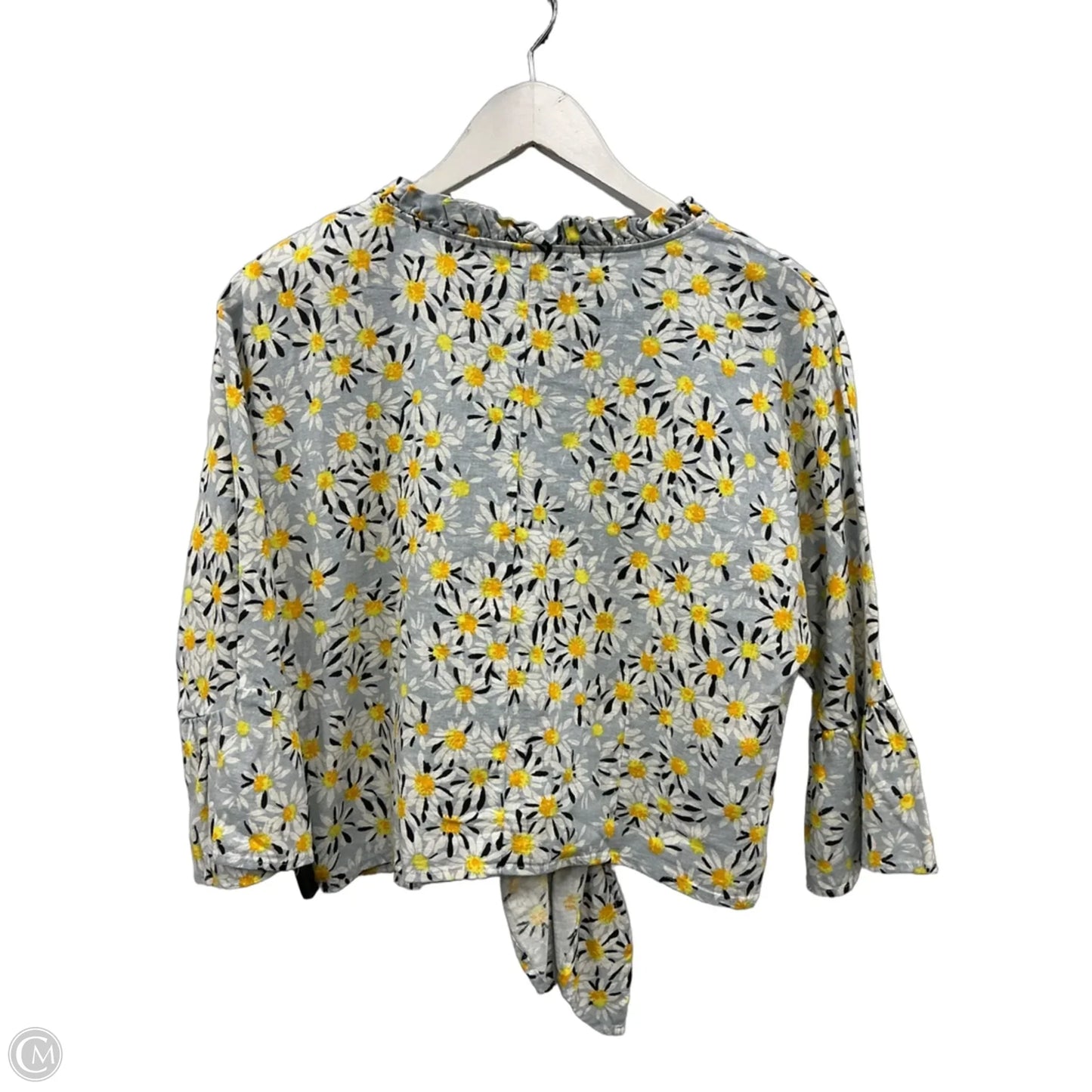 Top Short Sleeve By For Cynthia In Grey & Yellow, Size: M