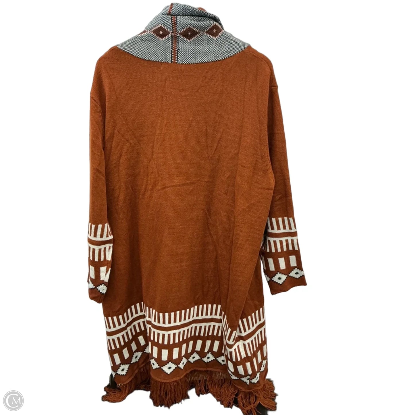 Sweater Cardigan By Bloomchic In Brown, Size: 1x