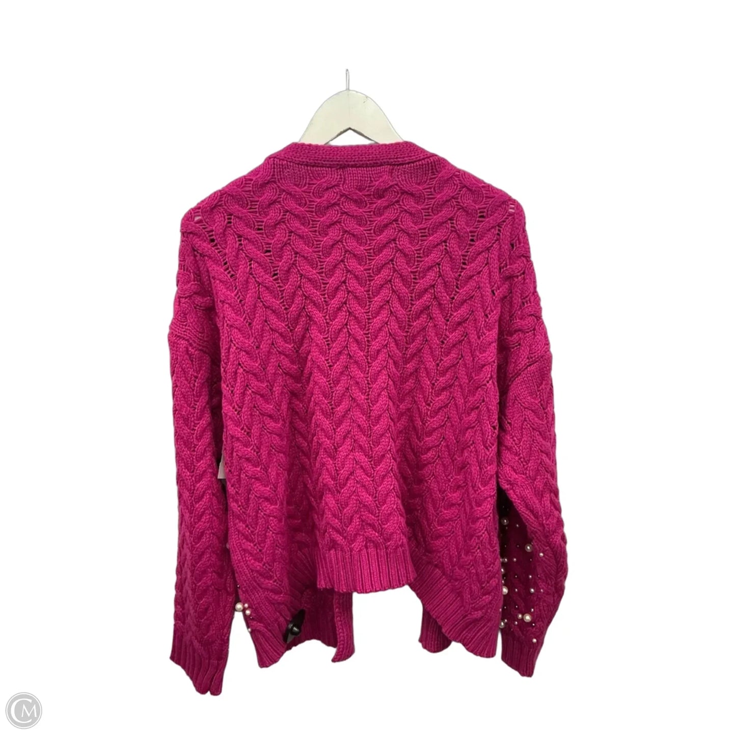 Sweater Cardigan By Clothes Mentor In Pink, Size: L