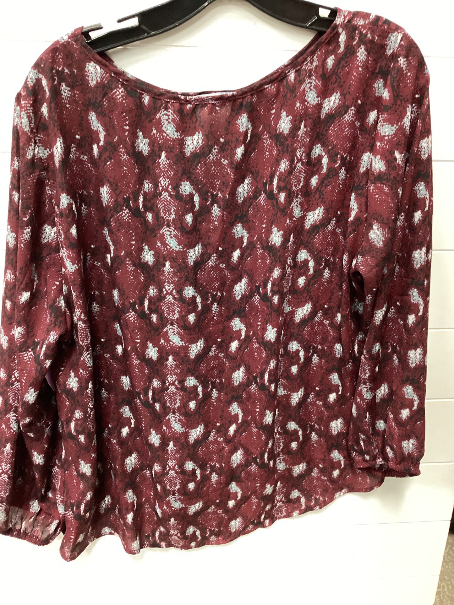 Top Ls By West Kei In Maroon, Size:Xl