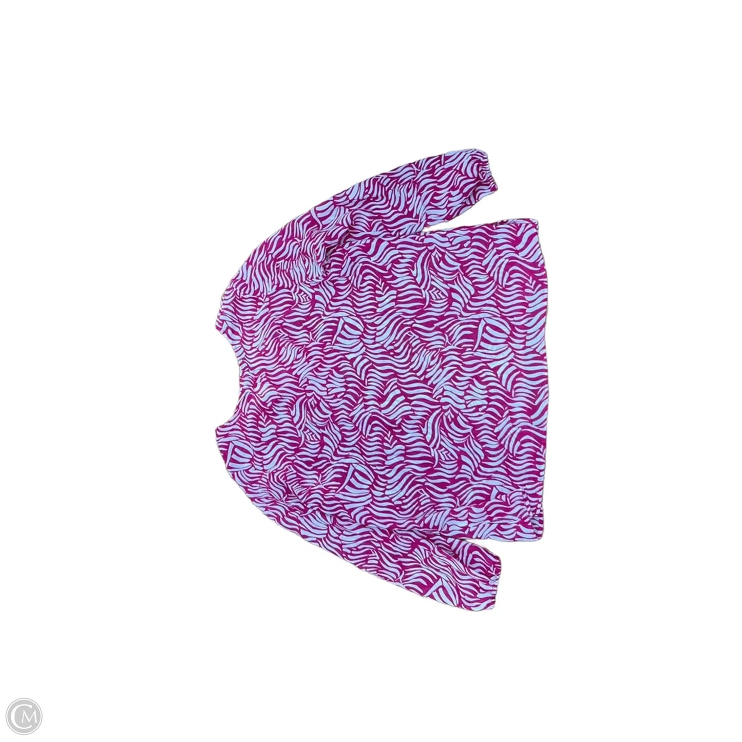 Top Long Sleeve By Susan Graver In Pink & White, Size: 1x