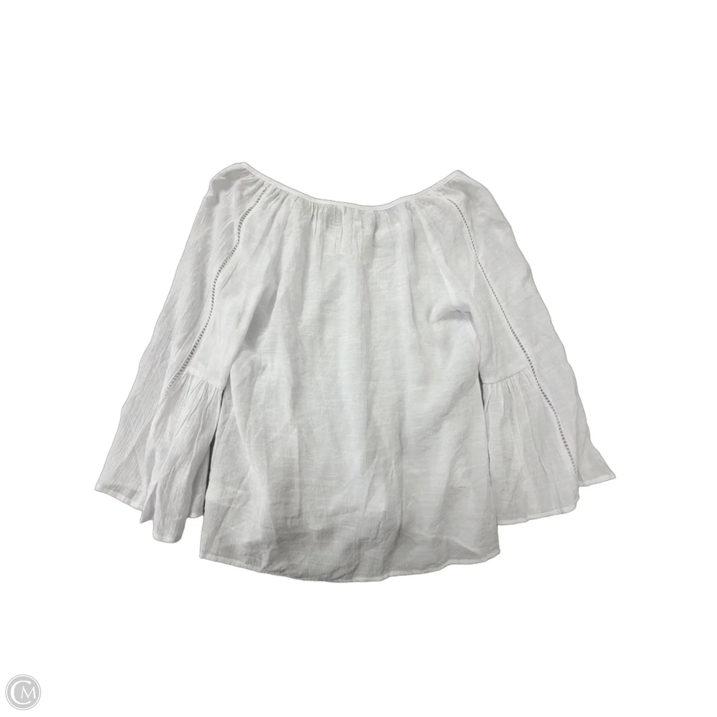 Top Long Sleeve By Counterparts In White, Size: S