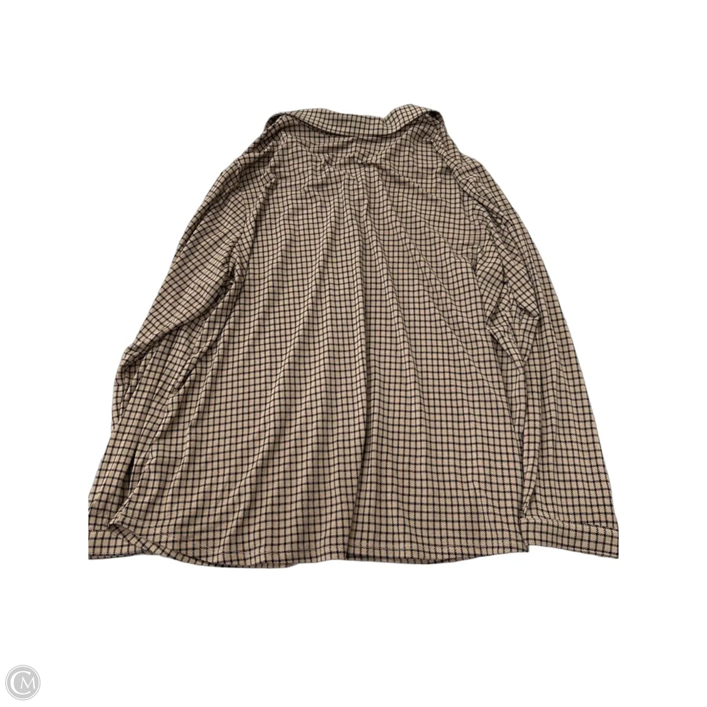 Top Long Sleeve By Adrianna Papell In Black & Tan, Size: 1x