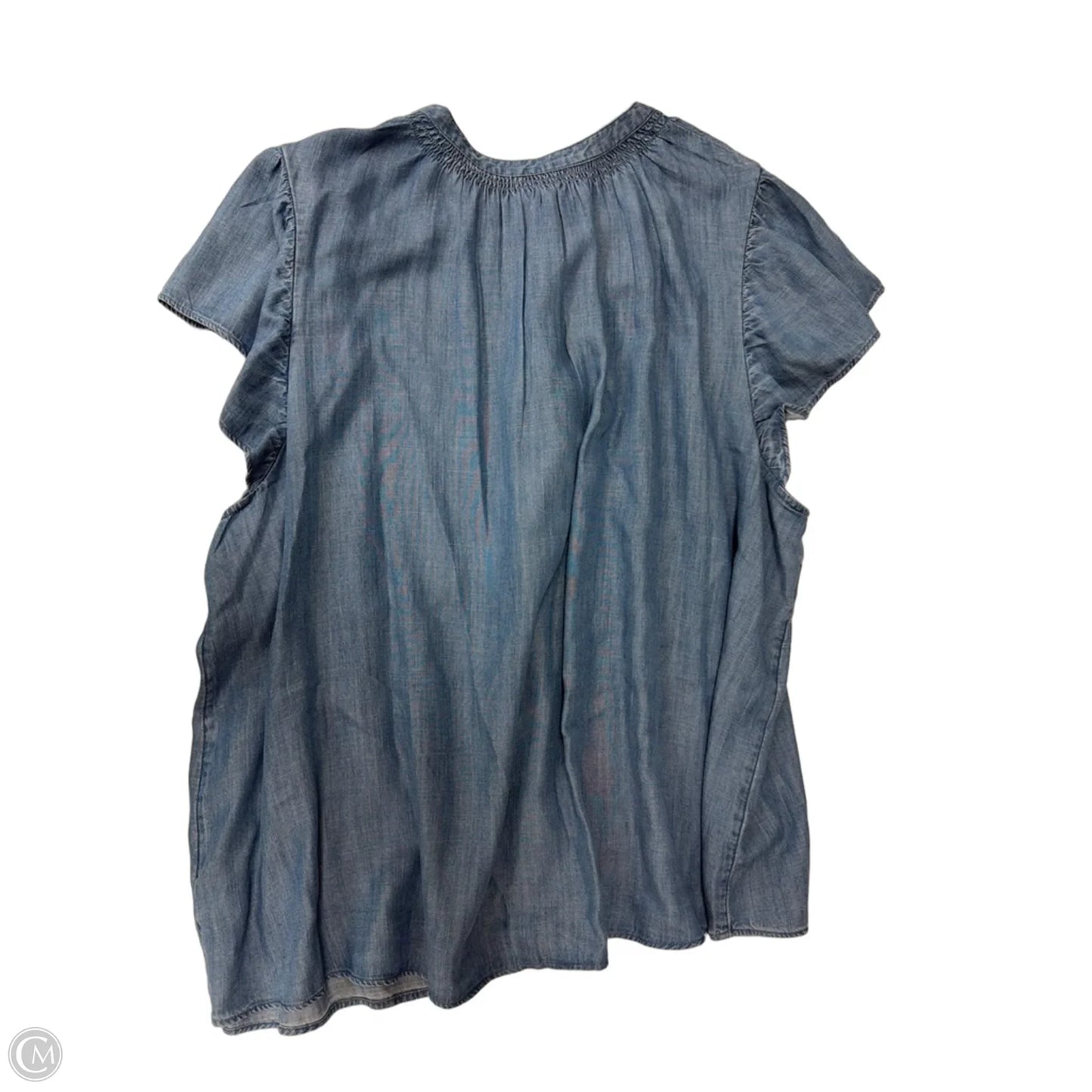 Top Short Sleeve By Lc Lauren Conrad In Blue Denim, Size: 3x