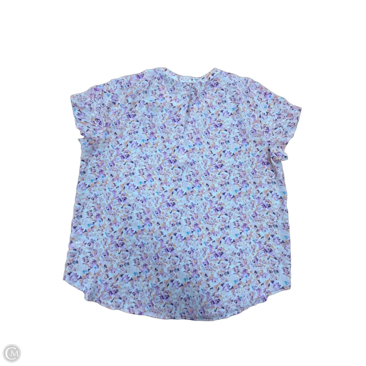 Top Short Sleeve By Pleione In Floral Print, Size: L