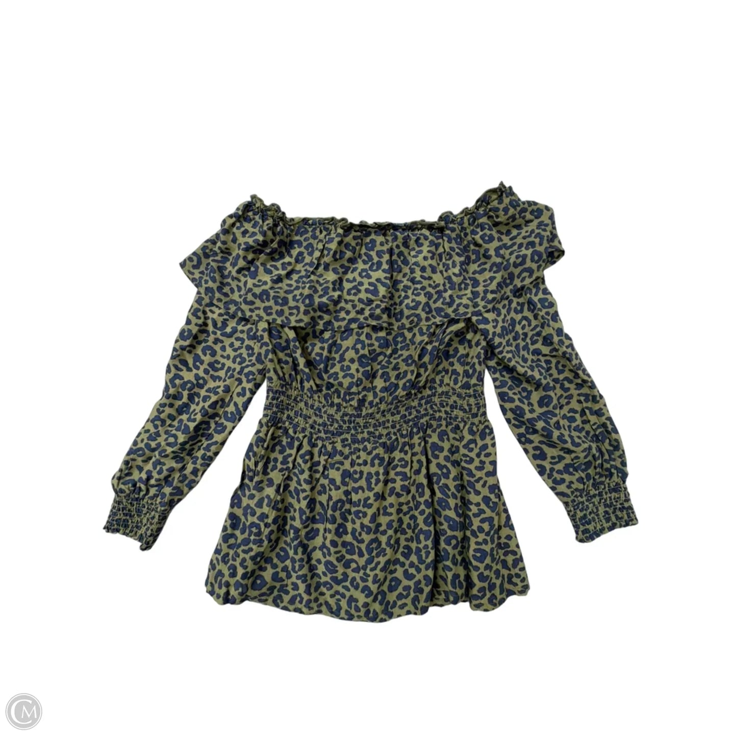Top Long Sleeve By Lascana In Blue & Green, Size: Xs