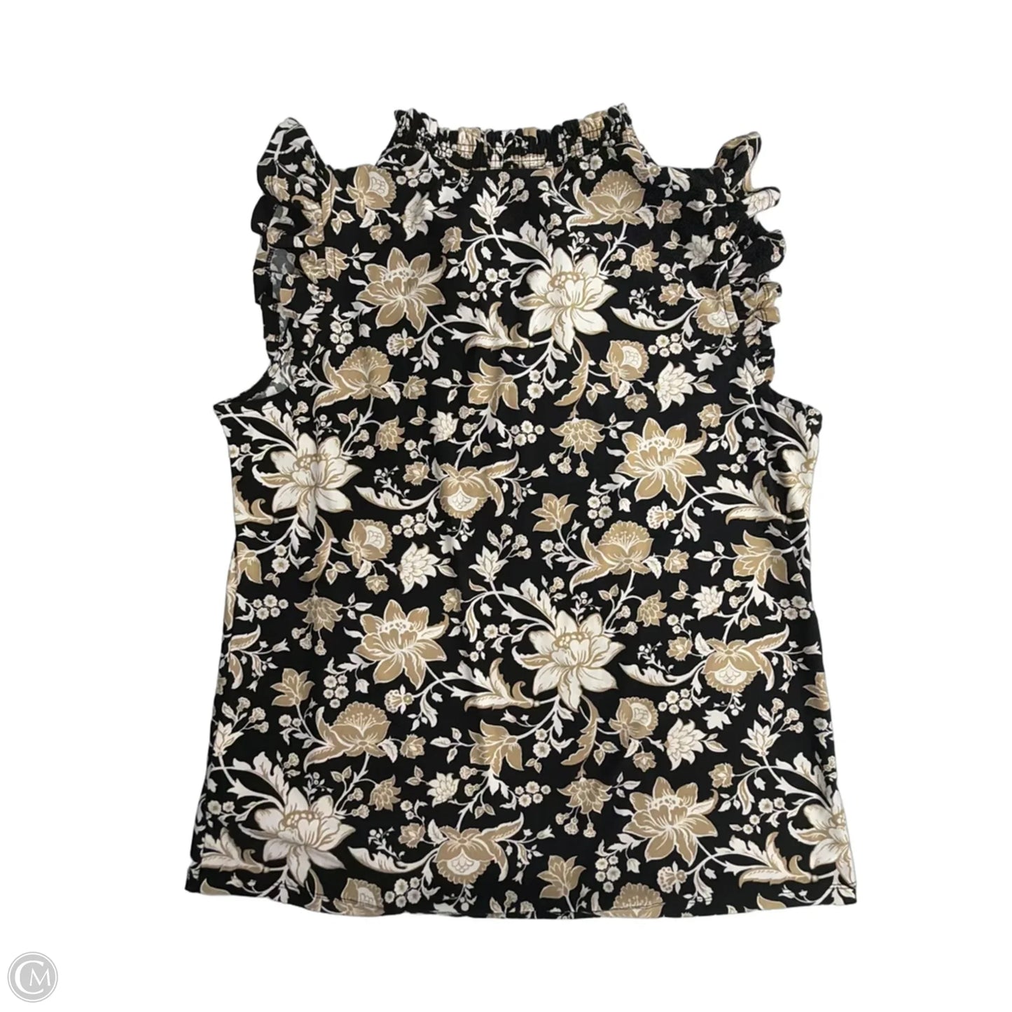 Top Sleeveless By Anne Klein In Black & Tan, Size: M