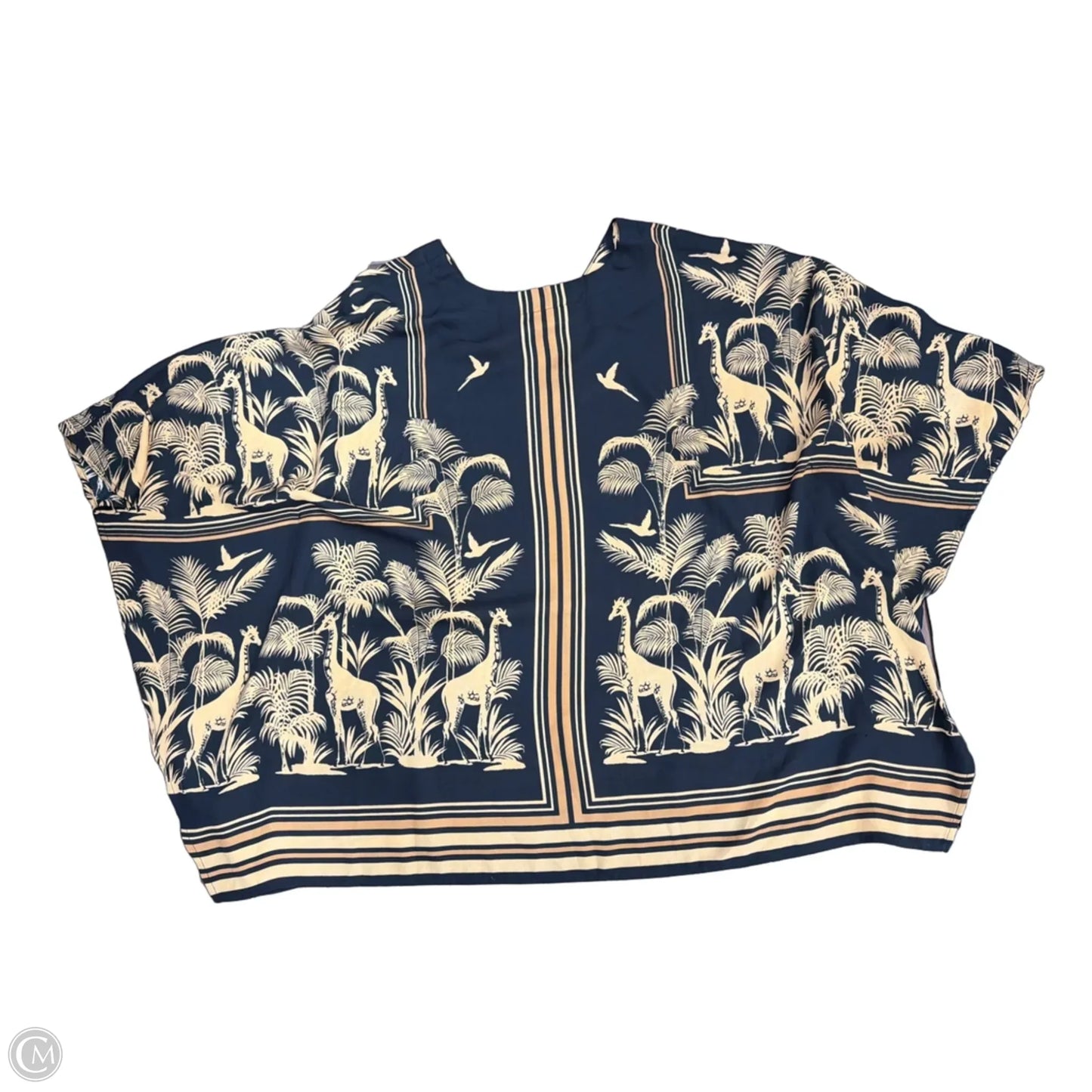 Top Short Sleeve By Belle By Kim Gravel In Black & Tan, Size: M