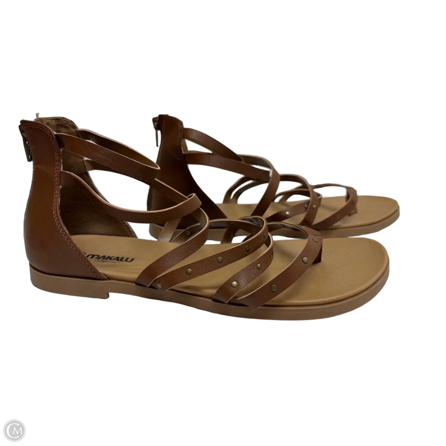 Sandals Flats By Clothes Mentor In Brown, Size: 11