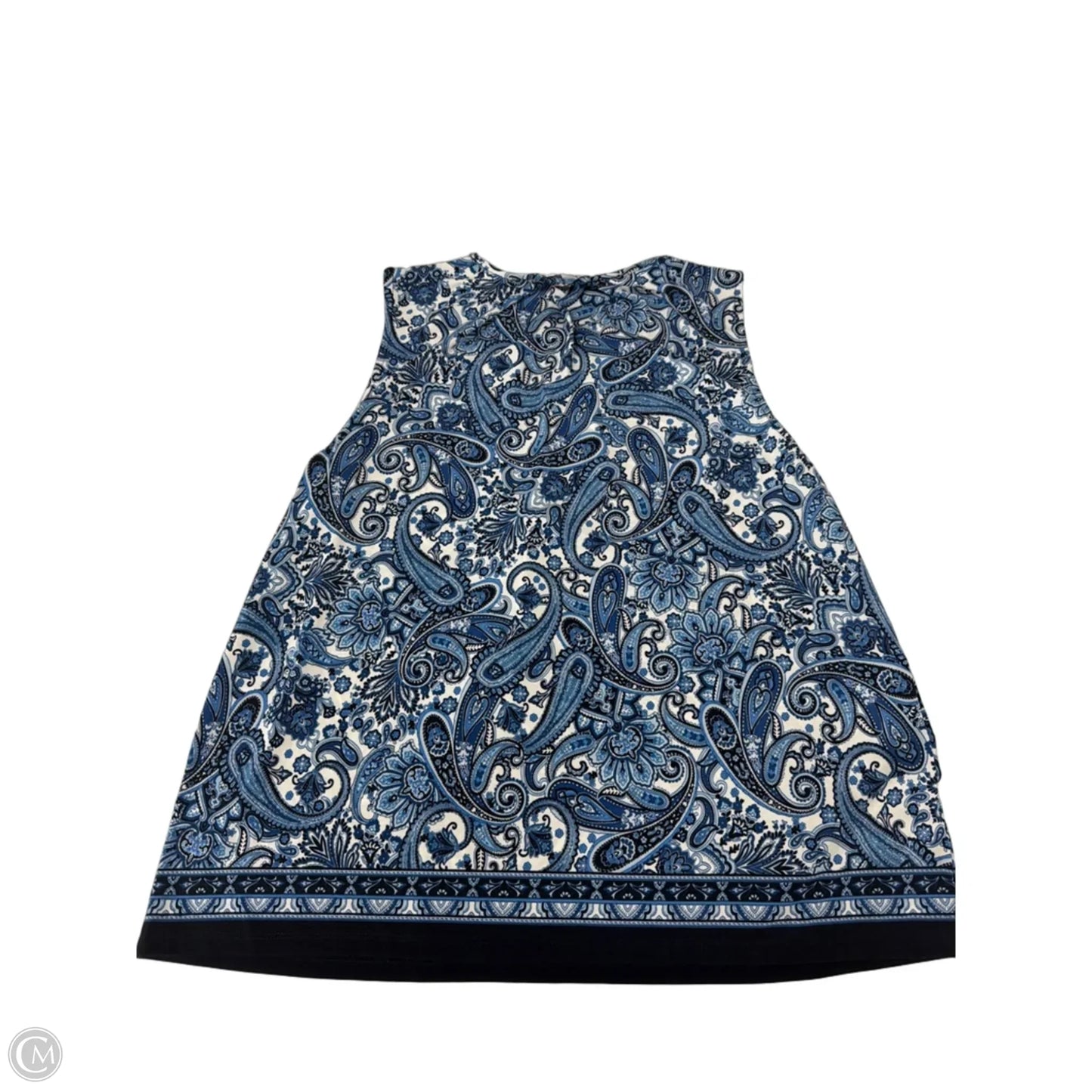 Top Sleeveless By Nine West Apparel In Blue & White, Size: L