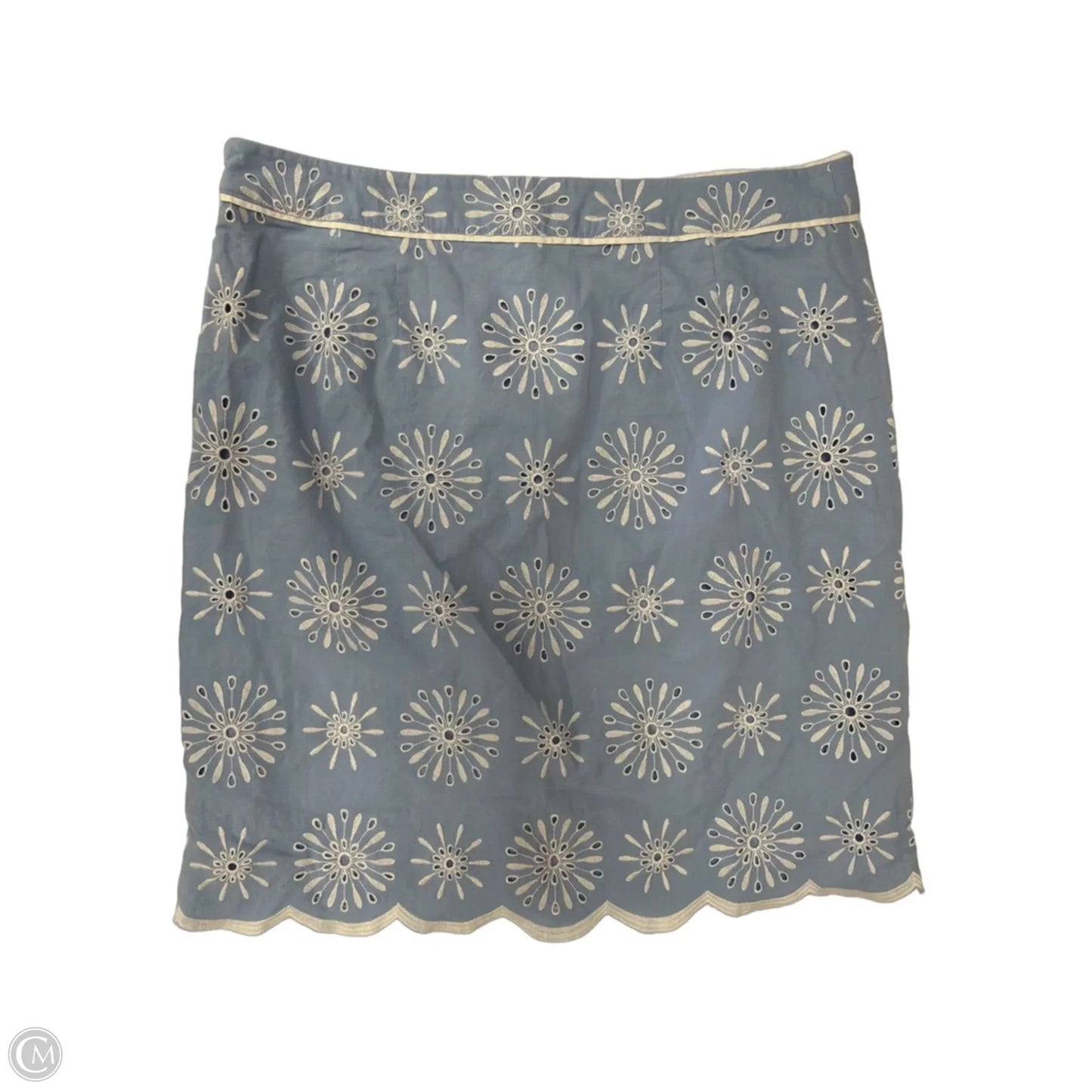 Skirt Midi By Talbots In Blue & White, Size: L