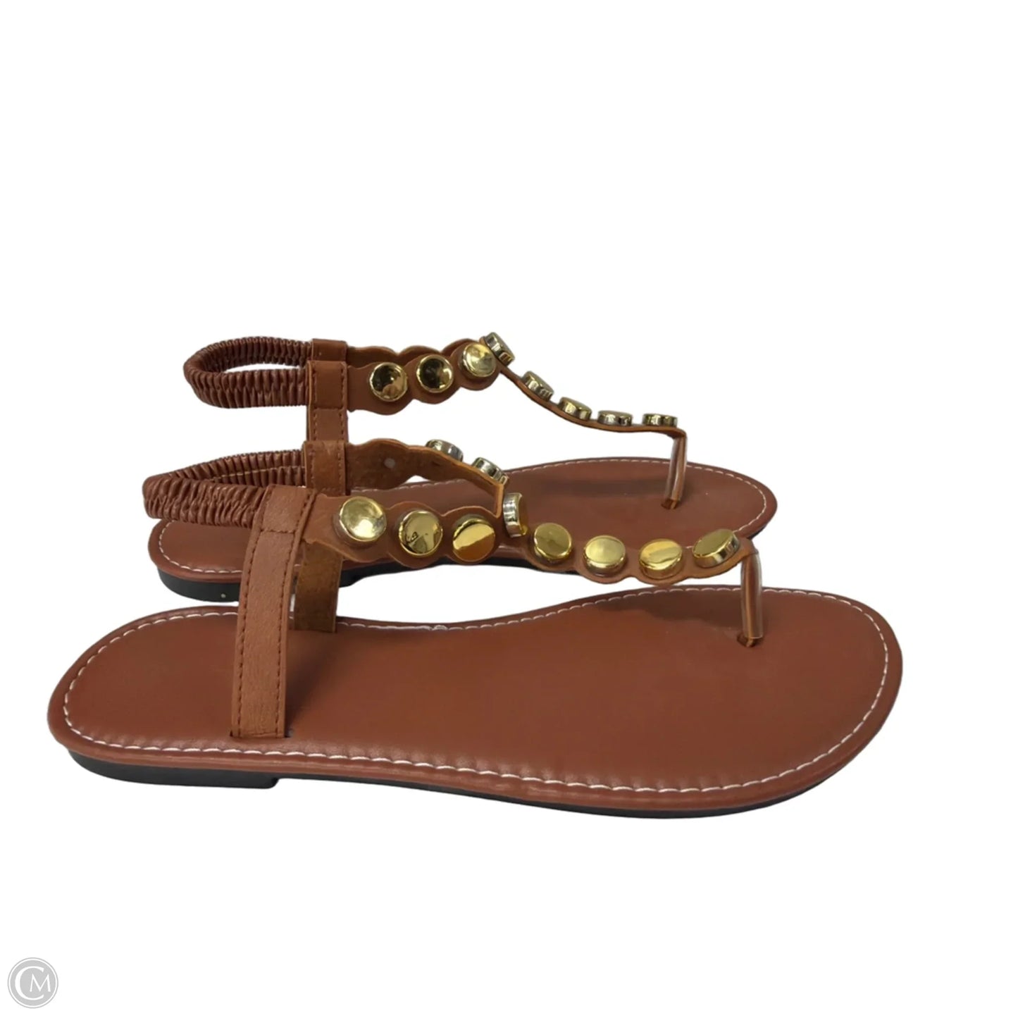 Sandals Flats By Clothes Mentor In Brown, Size: 8