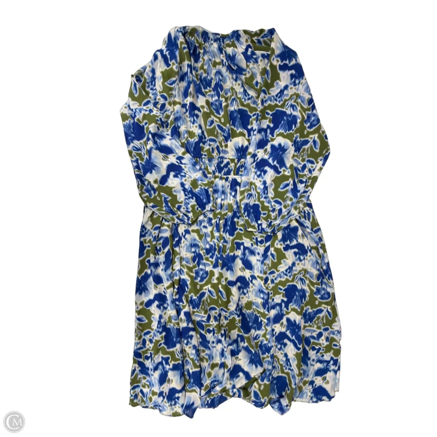 Dress Casual Midi By Lane Bryant In Blue & Green, Size: Xl