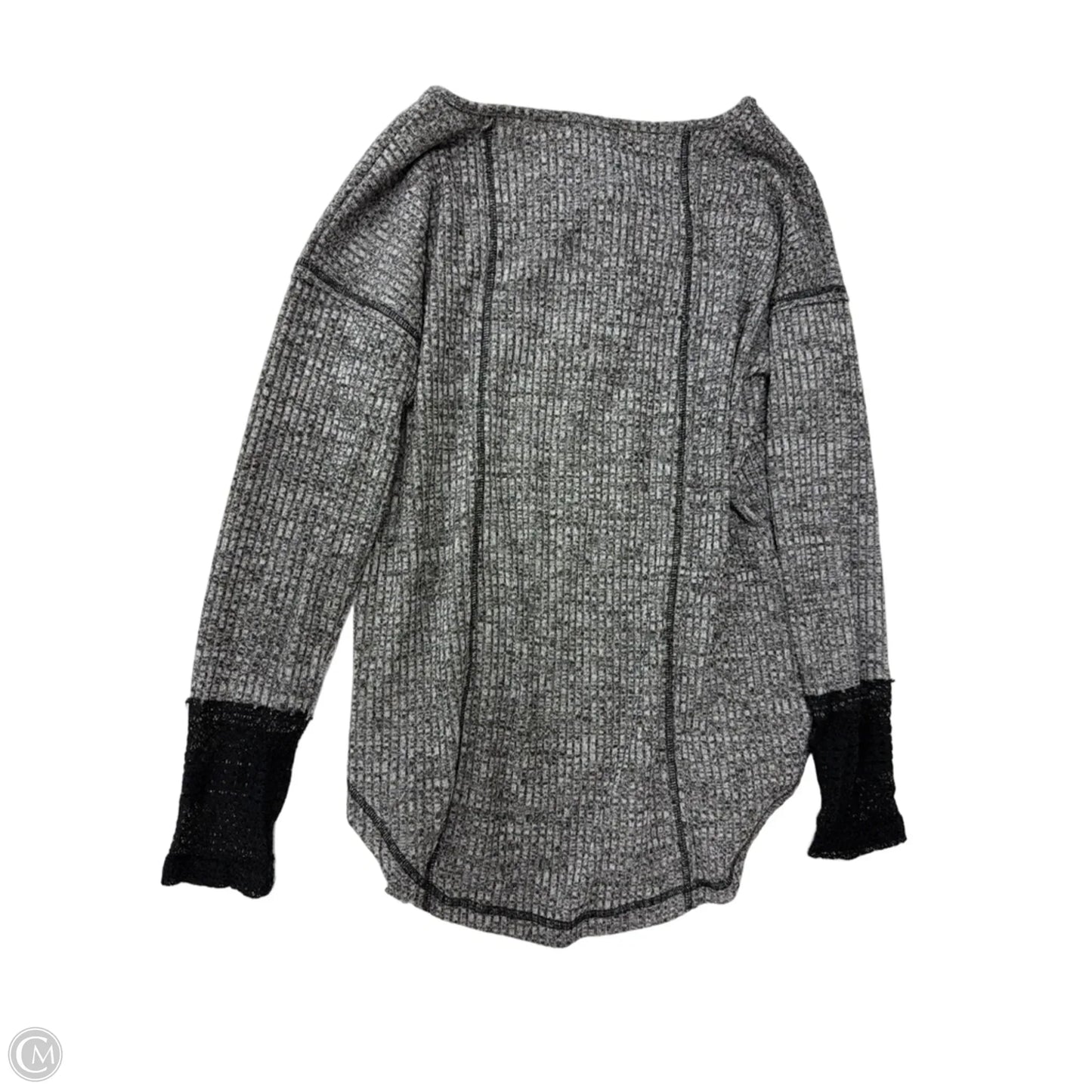 Top Long Sleeve By Suzanne Betro In Black & Grey, Size: S