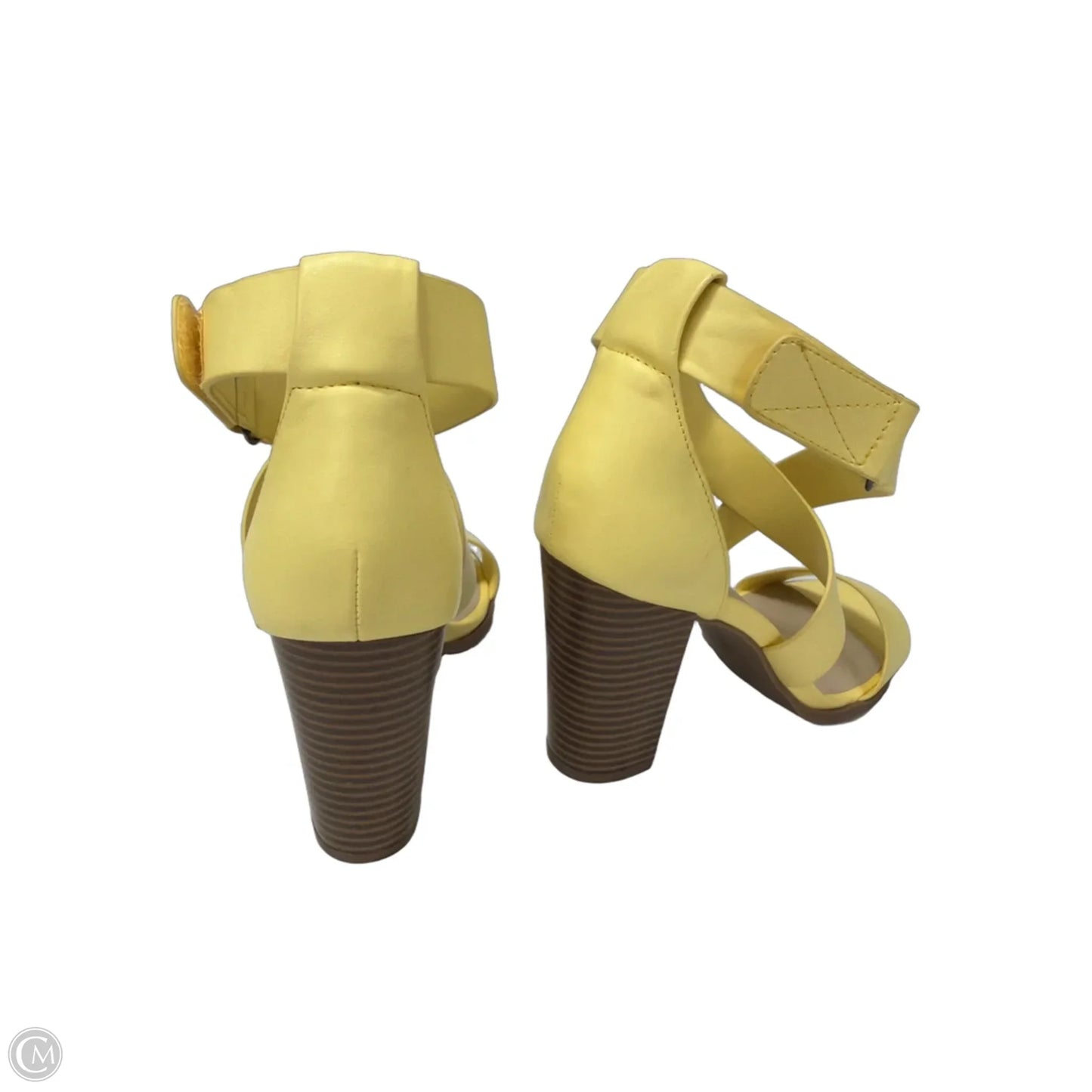 Sandals Heels Block By Simply Vera In Yellow, Size: 8